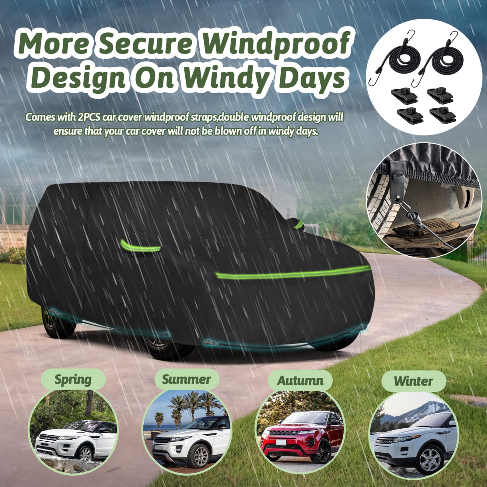 6 Layer Car Cover for Land Rover Range Rover Evoque 2011-2025, 210T Waterproof Sun Rain UV Dust Snow Protection Outdoor Evoque F