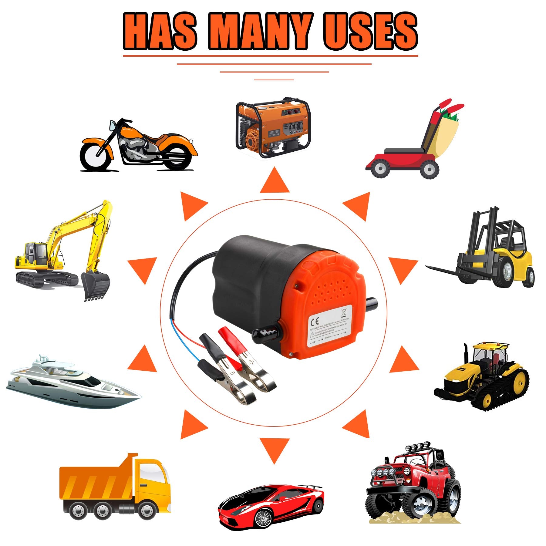 Plumia Oil Change Pump Extractor 12V 80W, Upgraded Diesel Fluid Scavenge Suction Oil Transfer Pump With Tube, Marine Oil Change Pump And Electric Oil Pump, For Boat Car Motorcycle Atv