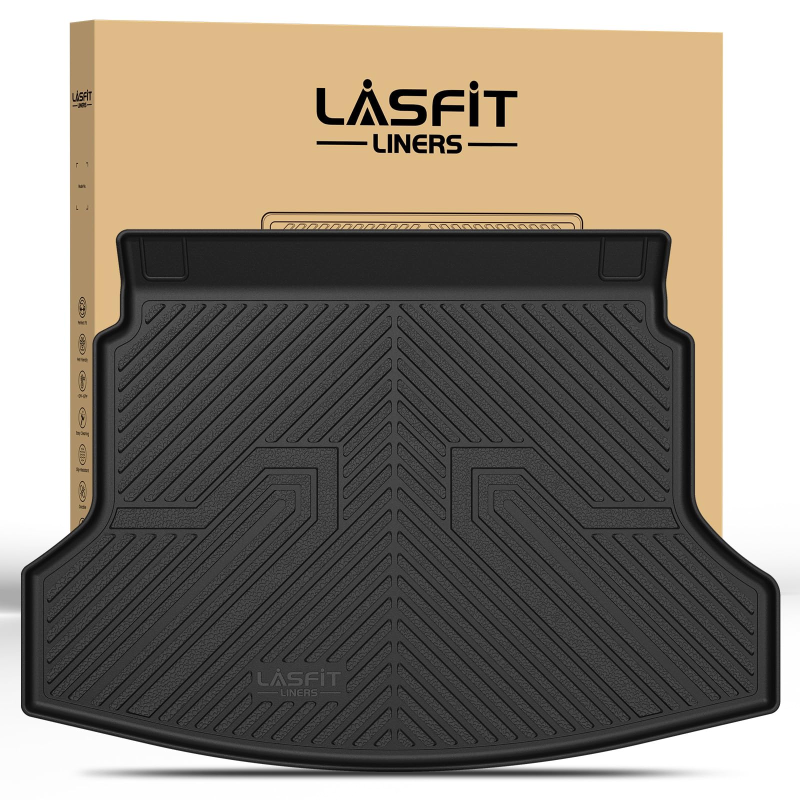 LASFIT Trunk Mat for Honda CRV 2012-2016, All Weather Custom Fit TPE Cargo Mat for CR-V 2012 2013 2014 2015 2016 Trunk Tray Carg