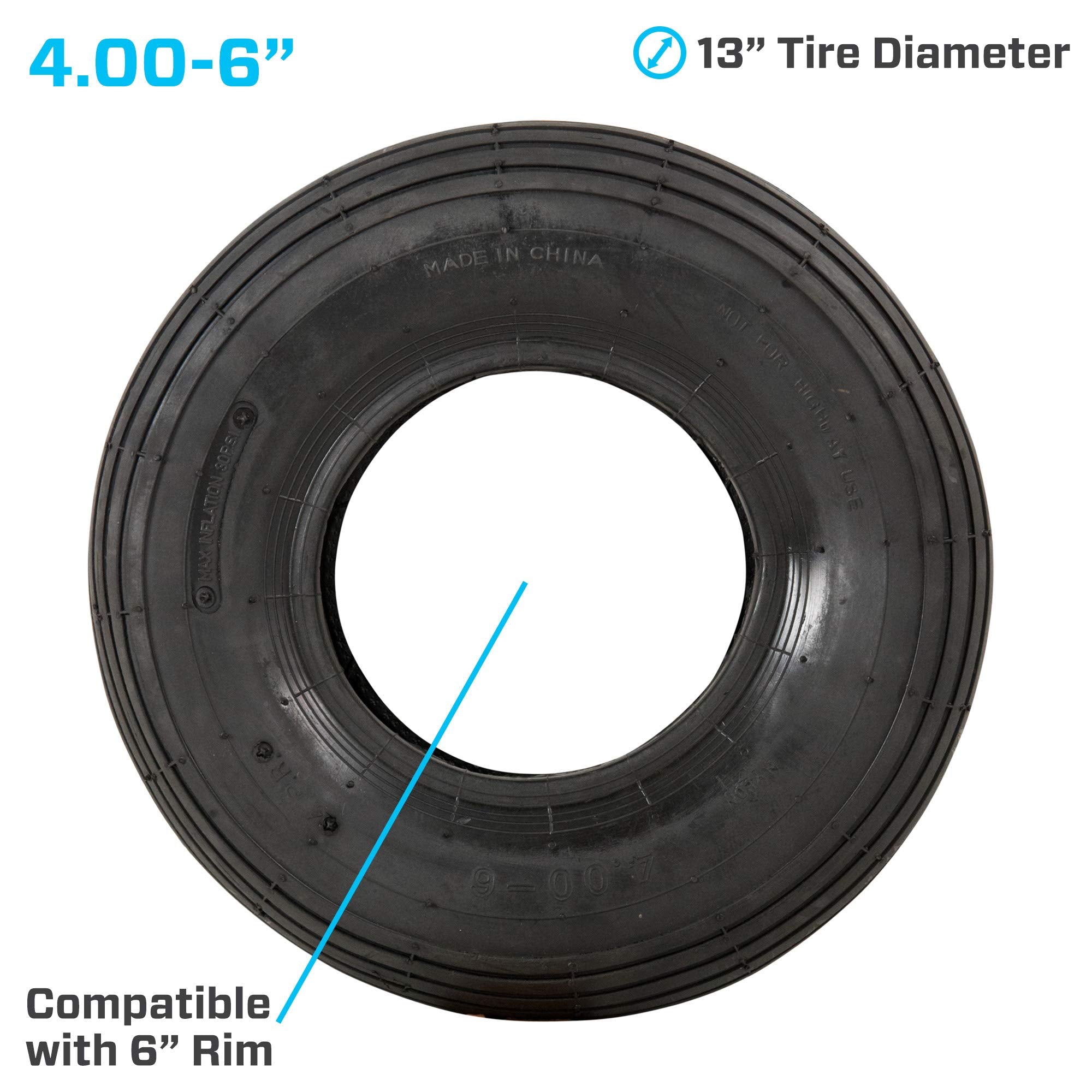 Marathon 4.00-6' Replacement Pneumatic Wheel Tire And Tube