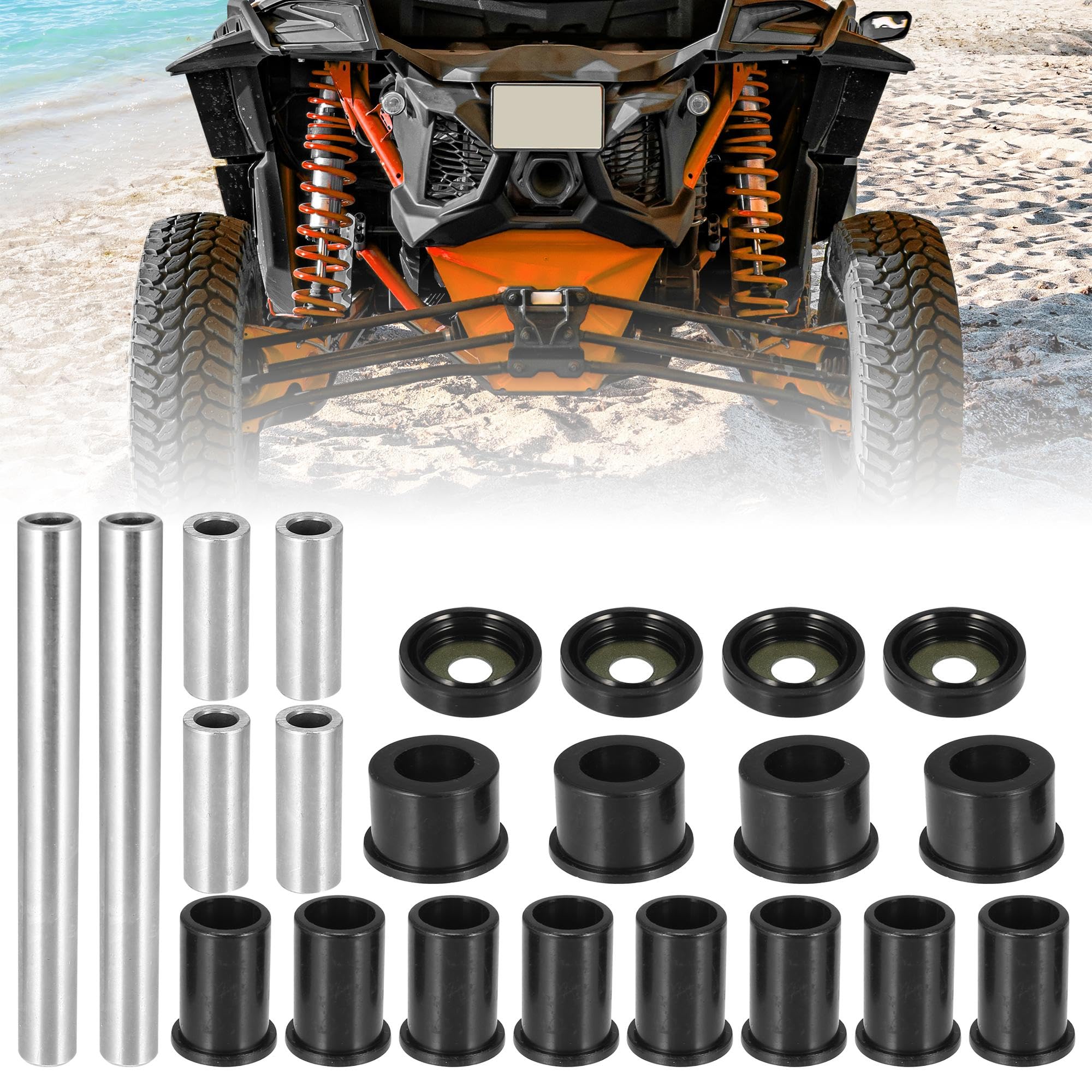 Motoforti Front Upper And Lower Control Arm Bushings Kit Suspension For Honda 500 Foreman Rubicon Trx500 Fa Trx500 Fga Trx500 Fpa 4X4 2001-2017