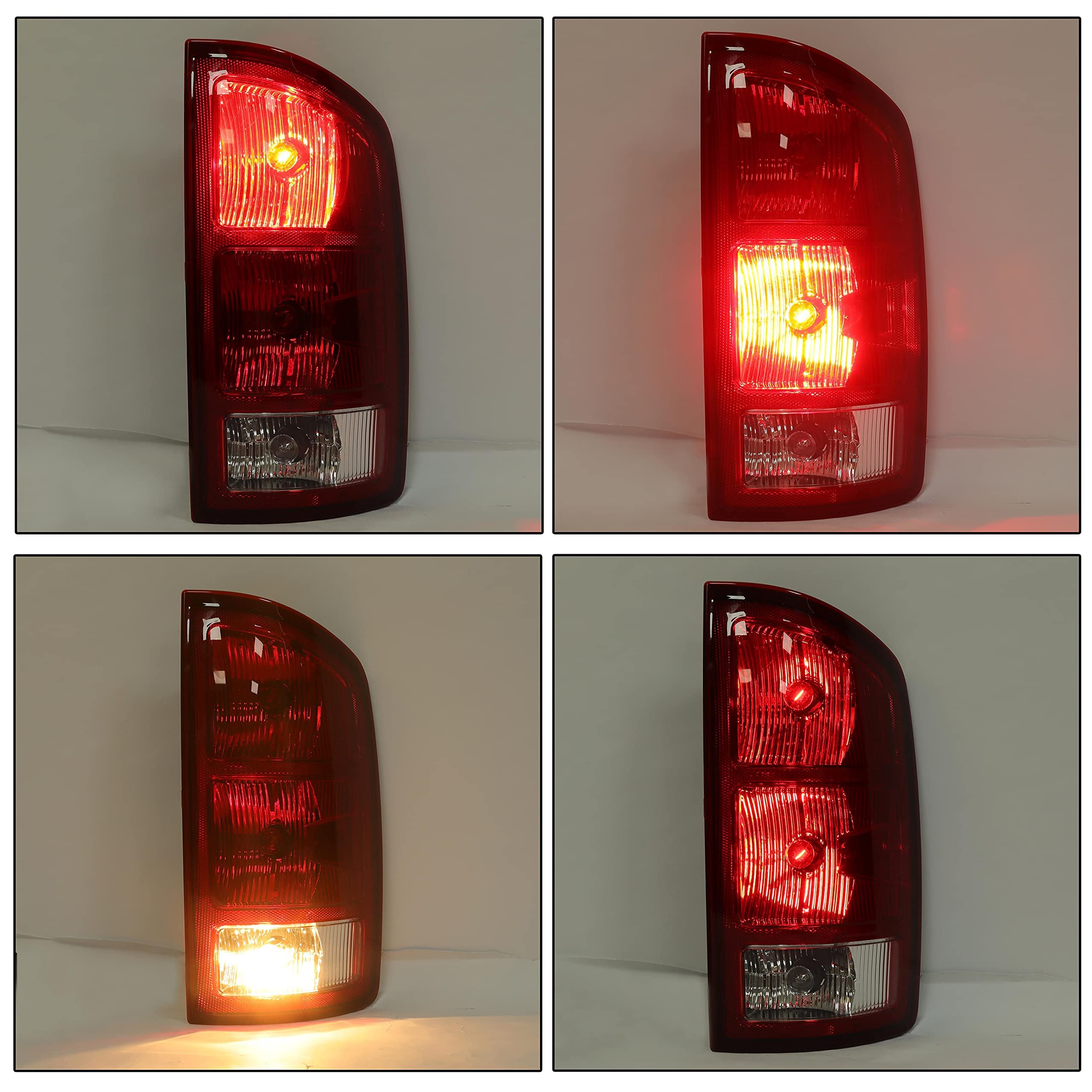Ecotric Tail Light Compatible With 2002-2006 Dodge Ram 1500/2003-2006 Ram 2500 3500 Taillight Brake Turn Signal Light With The Bulbs Rh Replacement For 55077348Af Ch2801147 (Passenger Side)