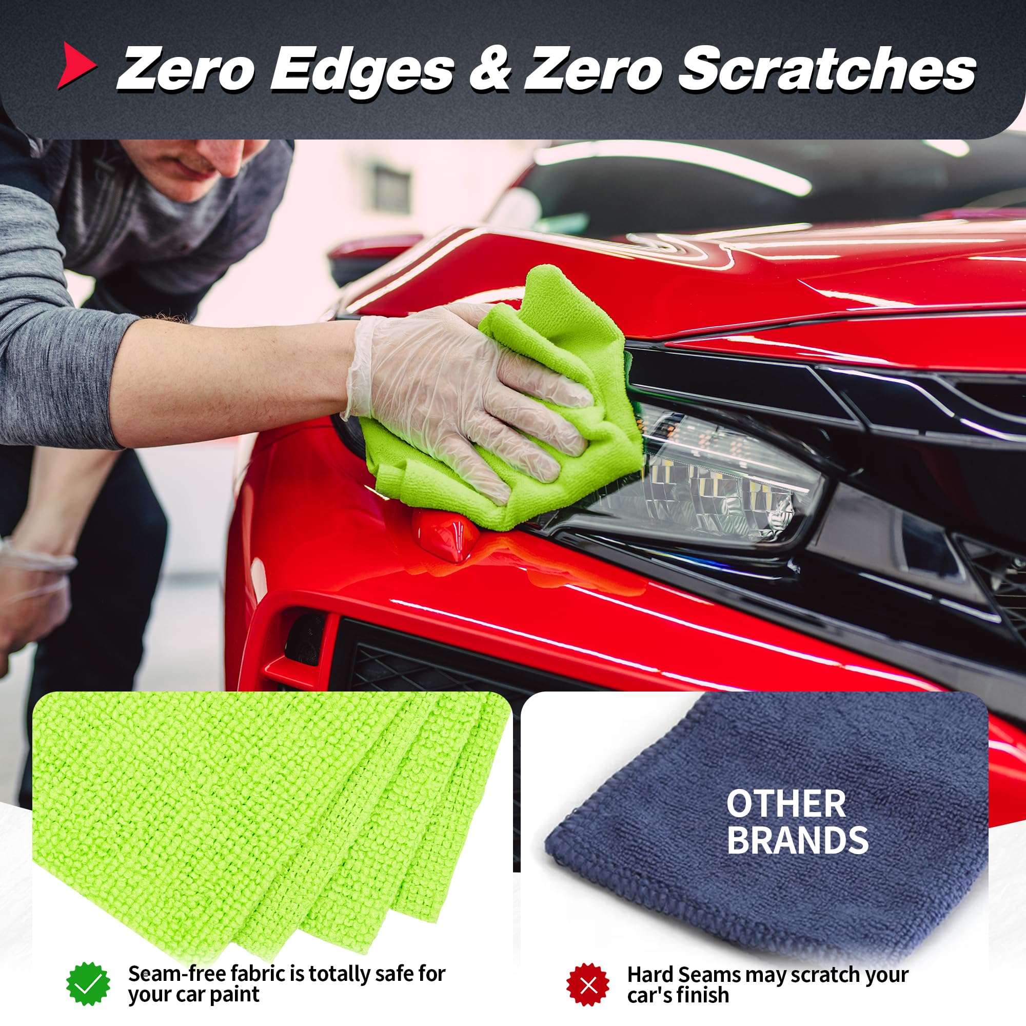 Fixsmith Microfiber Cleaning Cloth, 100 Pack Shop Towels, Micro Fiber Cloth For Cleaning Car, All-Purpose Absorbent Cleaning Rag