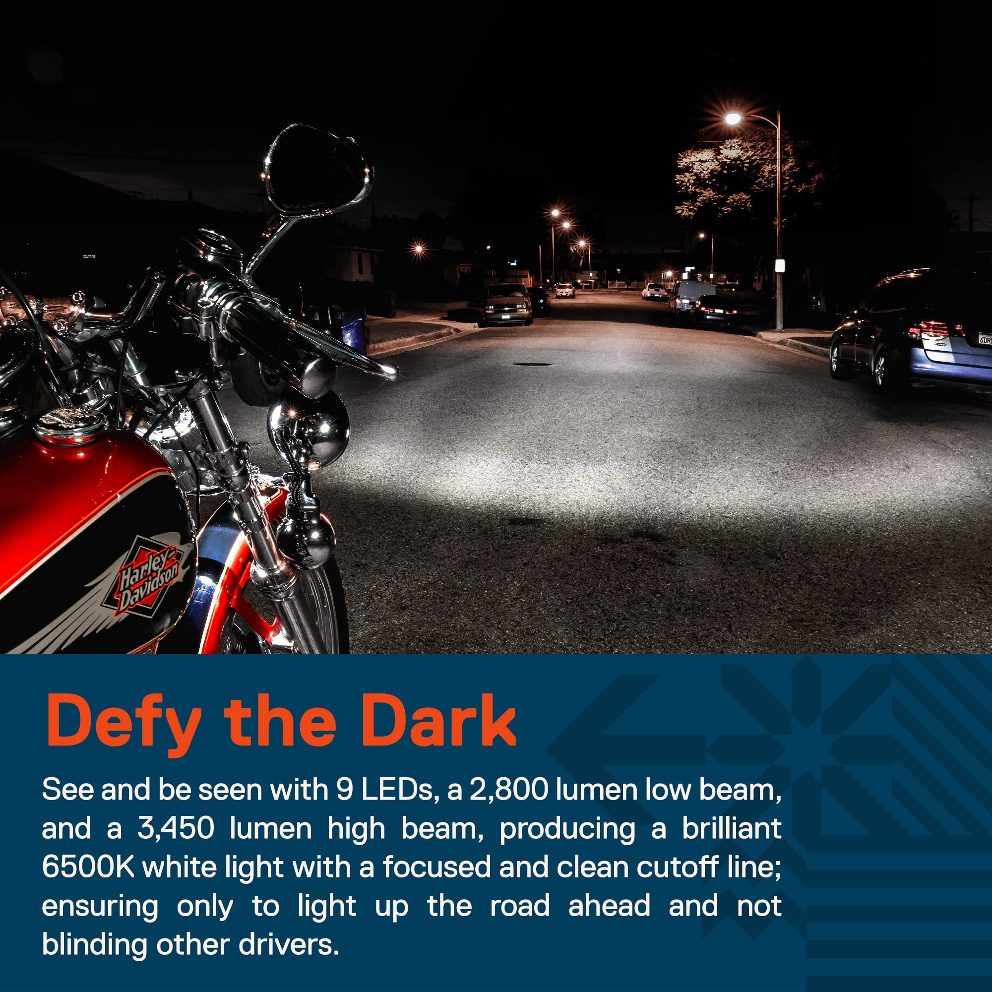 TRUE MODS 5.75'' (5 3/4) LED Headlight For Harley Davidson [Black-Finish] Round LED Motorcycle Headlight For Dyna Street Bob Sup