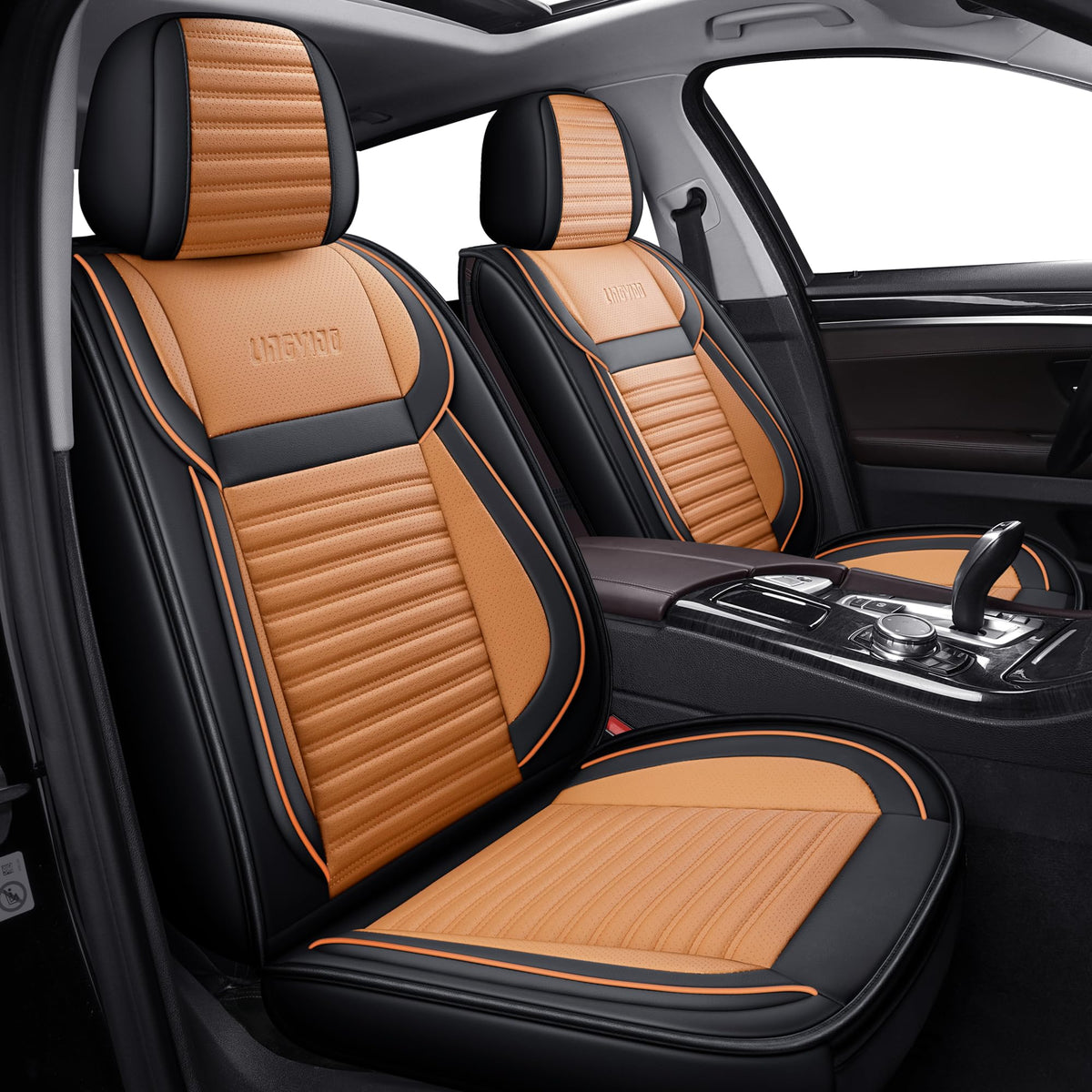 Lingvido Waterproof Car Seat Covers Full Set, Universal Leather Seat Covers For Cars Suv Trucks With Head Pillow, Automotive Pro