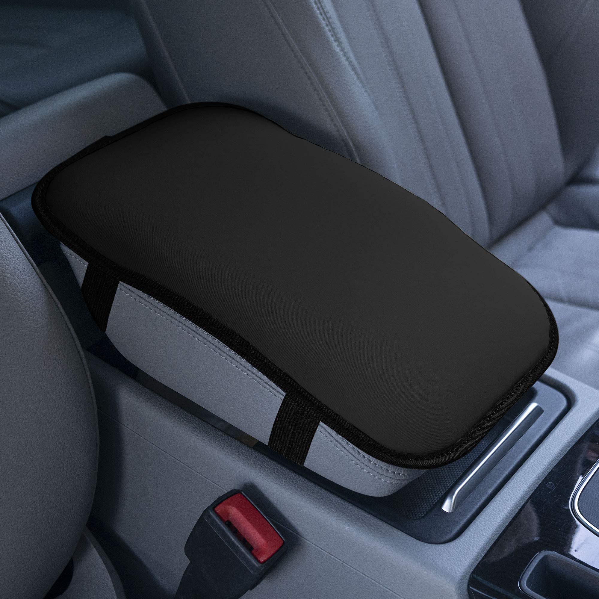 FH Group Water-Resistant Neosupreme Center Console Armrest Cushion Cover Protector with Gift- Universal Fit for Cars Trucks and SUVs (Black) FH1053