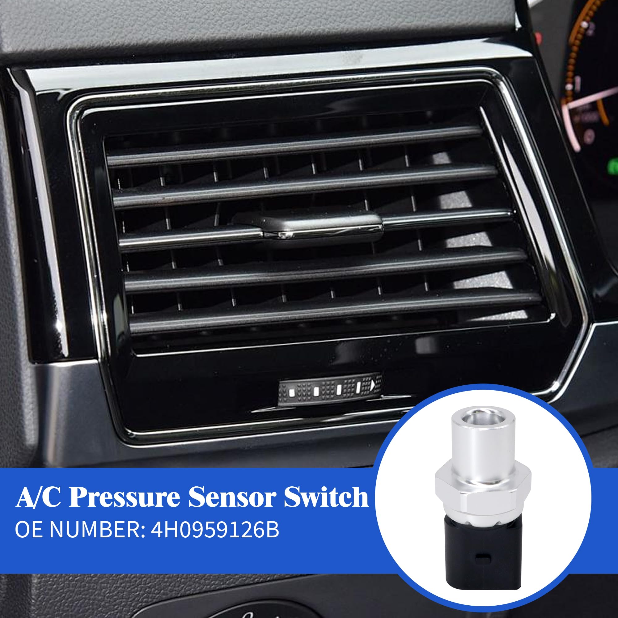 Hisport 4H0959126B Air Conditioner Pressure Switch Sensor - Compatible With 2008-2013 Audi 2011-2013 Volkswagen