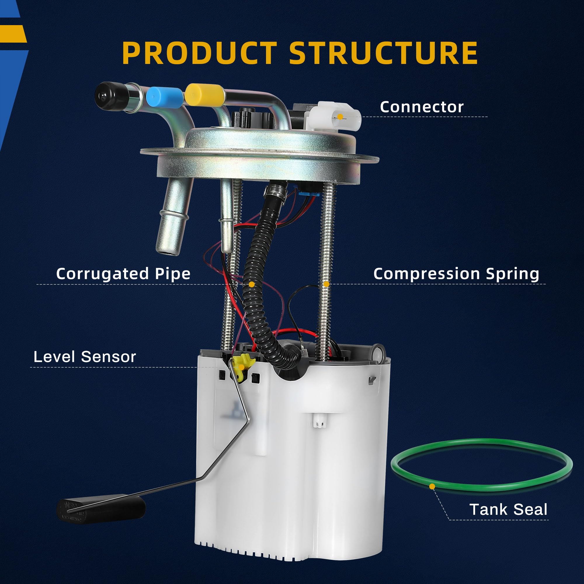 Dwvo Fuel Pump Module Assembly Compatible With 2008-2013 Chevrolet Chevy Tahoe Cadillac Escalade Gmc Yukon V8 6.0L