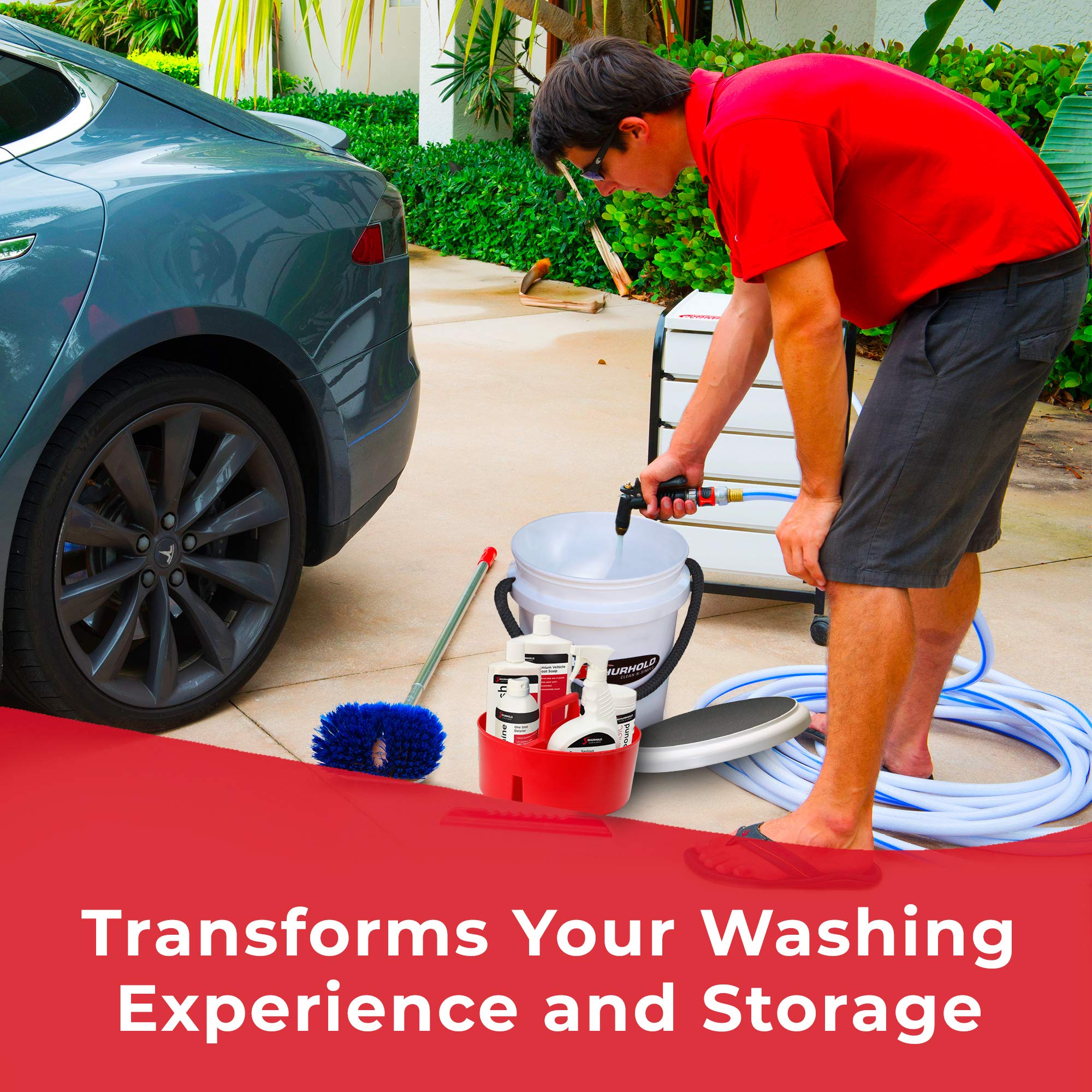 Shurhold 2451 White 5 Gallon Bucket With Black Rope Handle