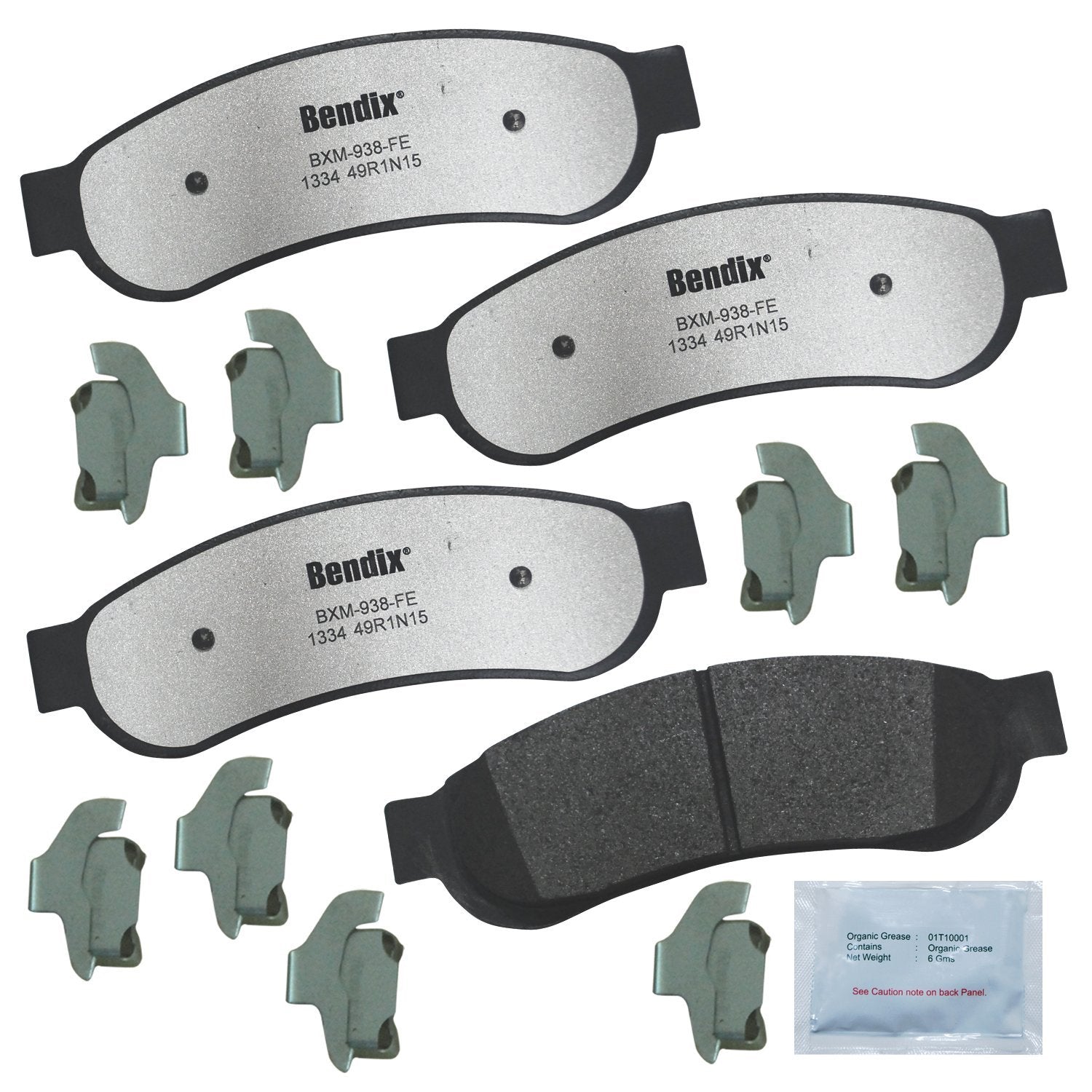 Bendix Fleet Metlok Mkd1334Fm Semi-Metallic Rear Brake Pads For Ford F-250 Super Duty 2012-2008, F-350 2012-2011, F-350 Super Du