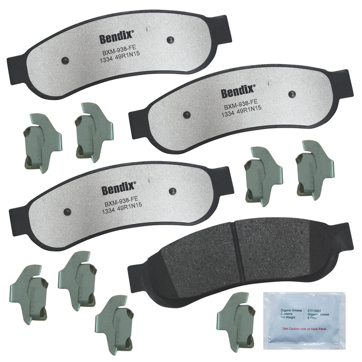Bendix Fleet Metlok Mkd1334Fm Semi-Metallic Rear Brake Pads For Ford F-250 Super Duty 2012-2008, F-350 2012-2011, F-350 Super Du