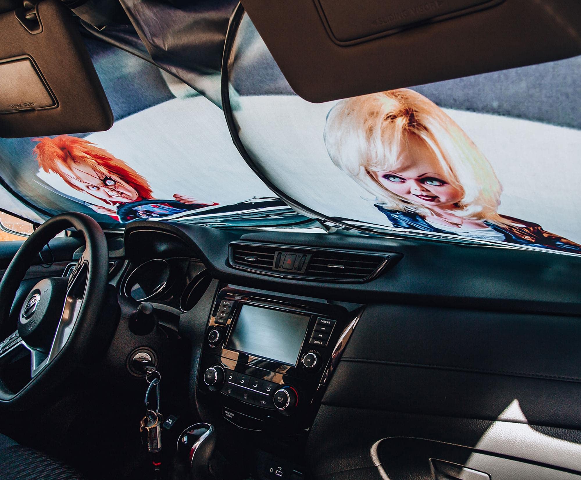 Surreal Entertainment Child'S Play Chucky Horror Movie Sunshade For Windshield | Foldable Sun Visor Protector For Cars, Trucks,