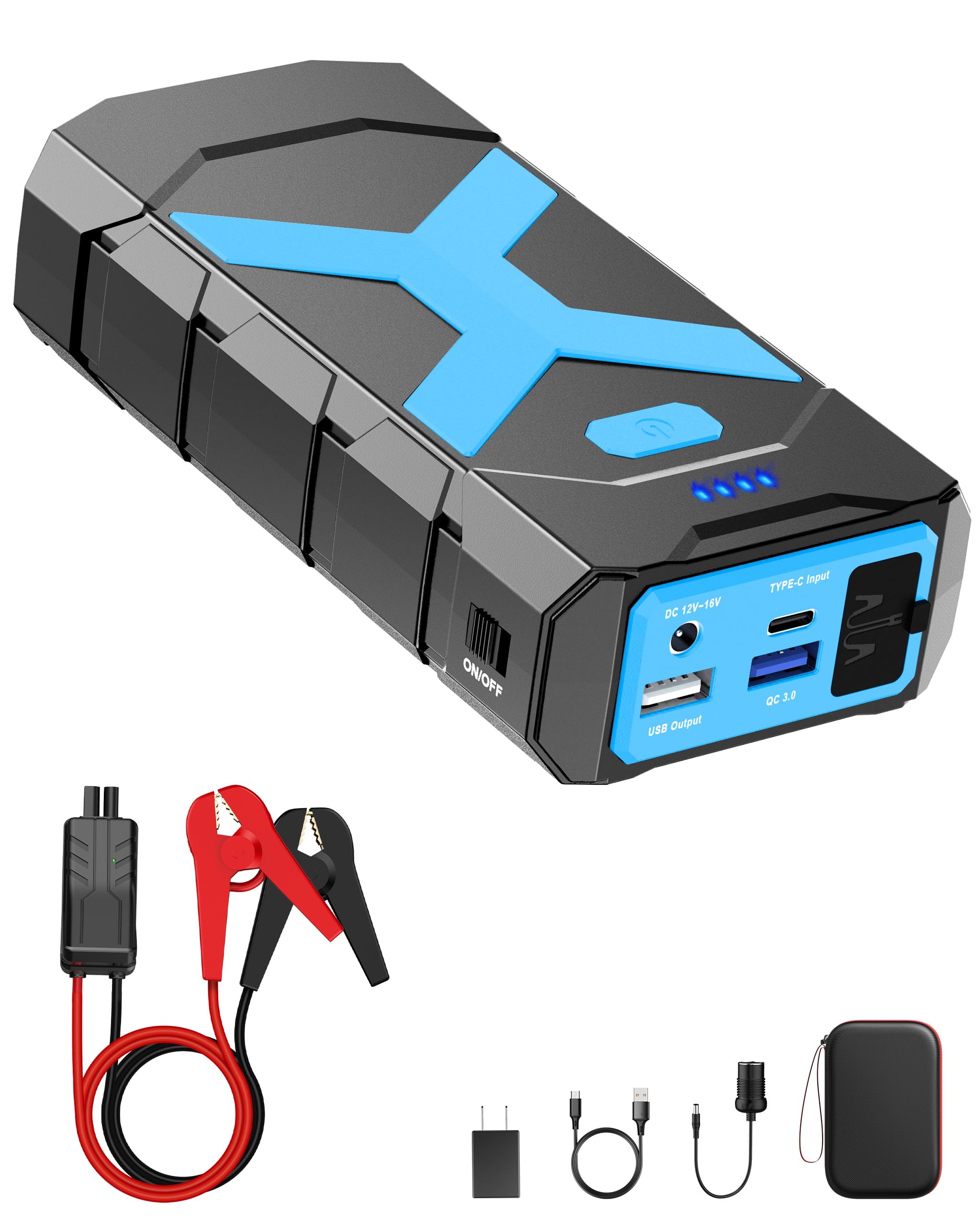 2000A Jump Starter Battery Pack 12V Battery Jumper Starter Portable 20000Mah Car Battery Jump Starter With Usb Qc 3.0 Car Jumper