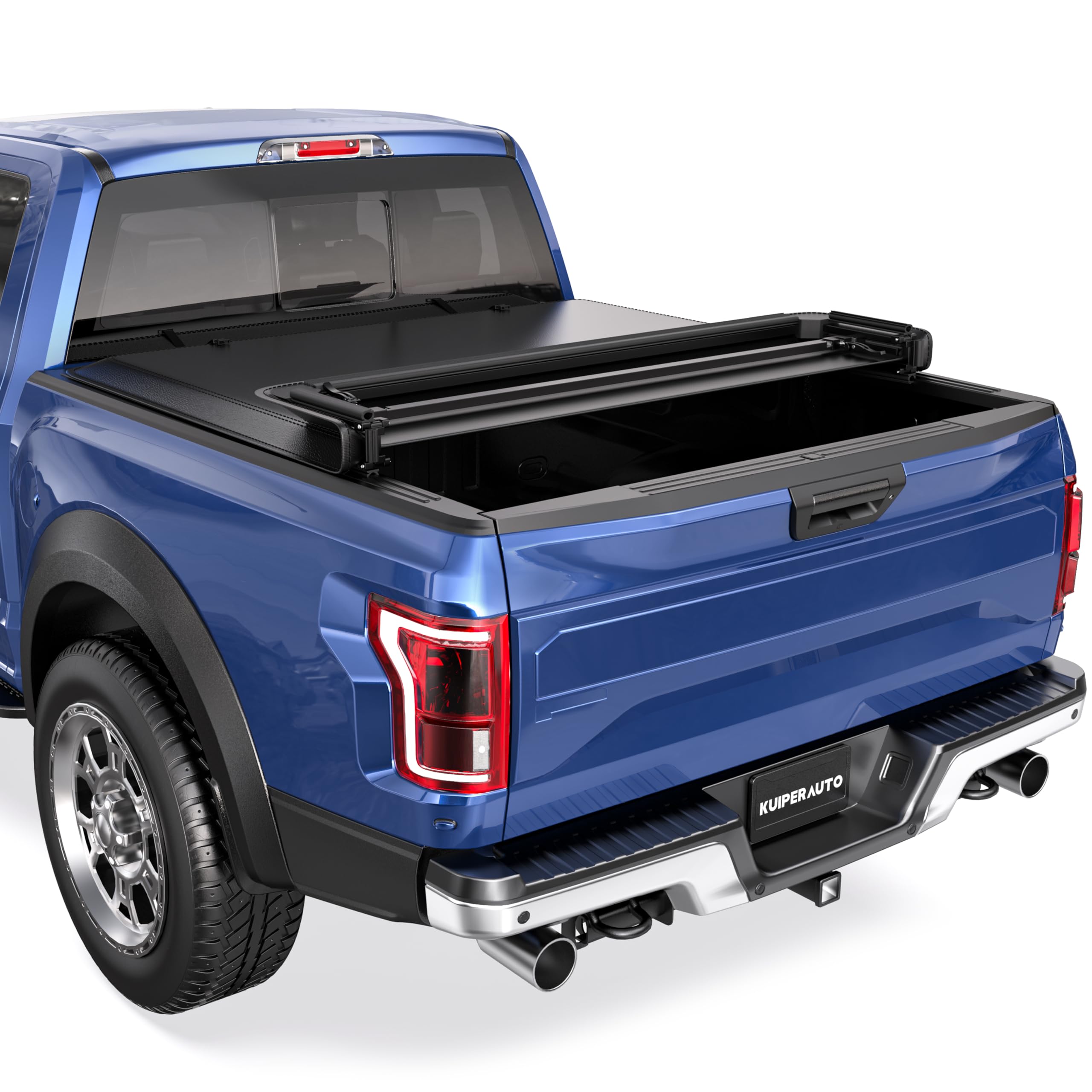 Kuiperauto Quad 4-Fold 6.5 Ft Soft Folding Truck Tonneau Cover Compatible With 2004 2005 2006 2007 2008 Ford F150 F-150 (Excl. 2