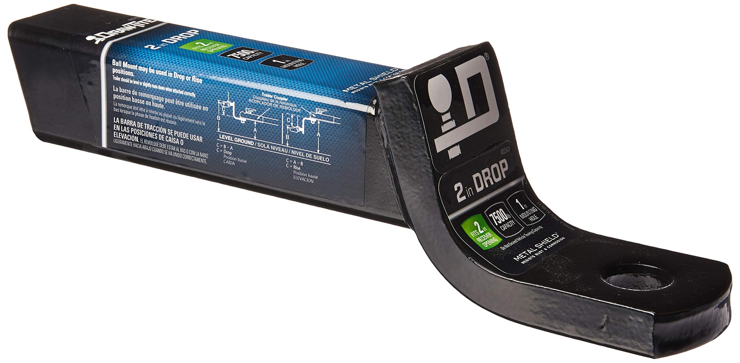 Draw Tite 40342-006 Quick-Loading Ball Mount Hitch, 8-1/2 Length, 3/4 Rise, 2 Drop, Black, Pack Of 6