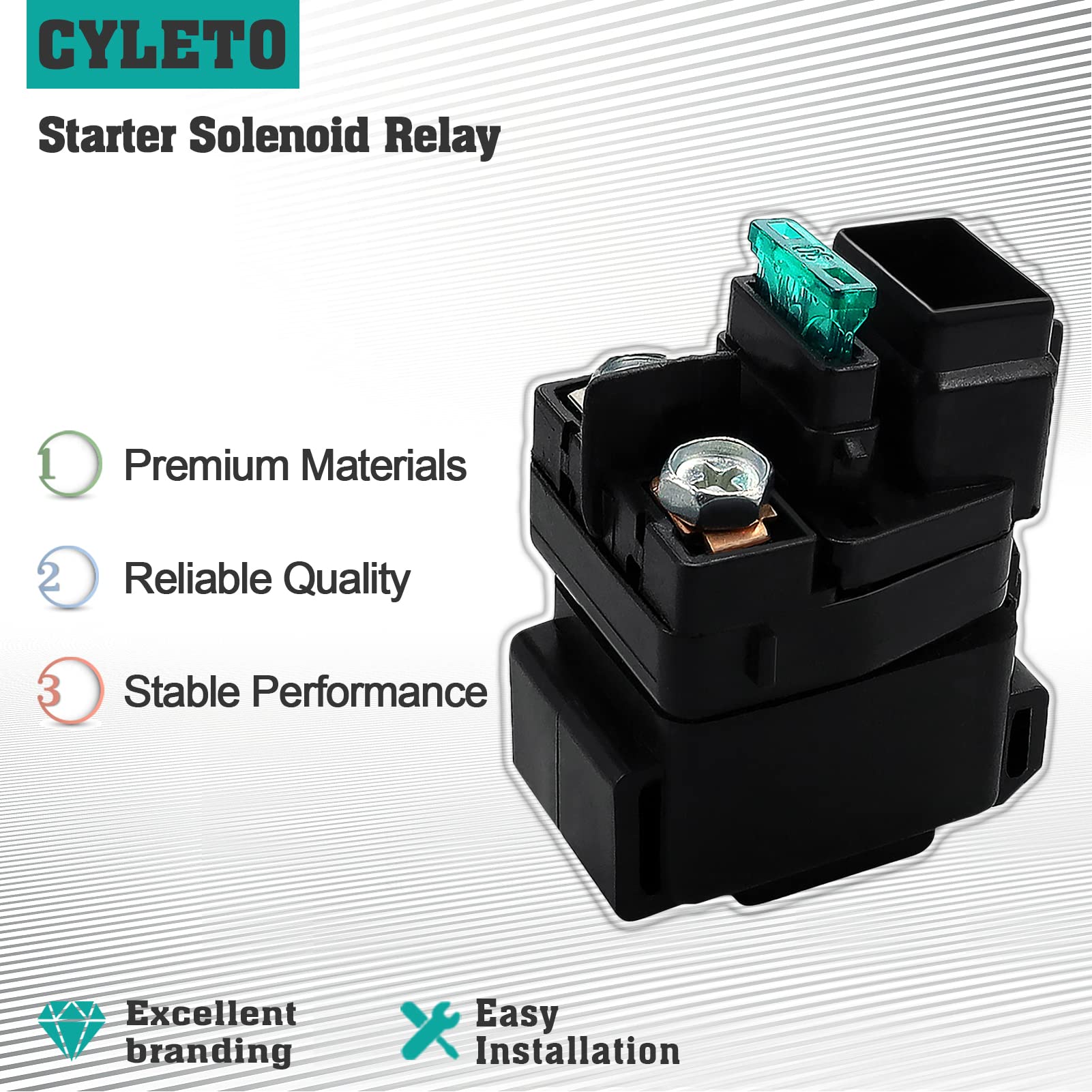 Cyleto Starter Solenoid Relay For Arctic Cat 400 500 4X4 1998-2005?375 2X4 4X4 2002?400 2X4 1998-2004?454 Bearcat 2X4 For Suzuki Lt-A500F Quadmaster 2000 2001