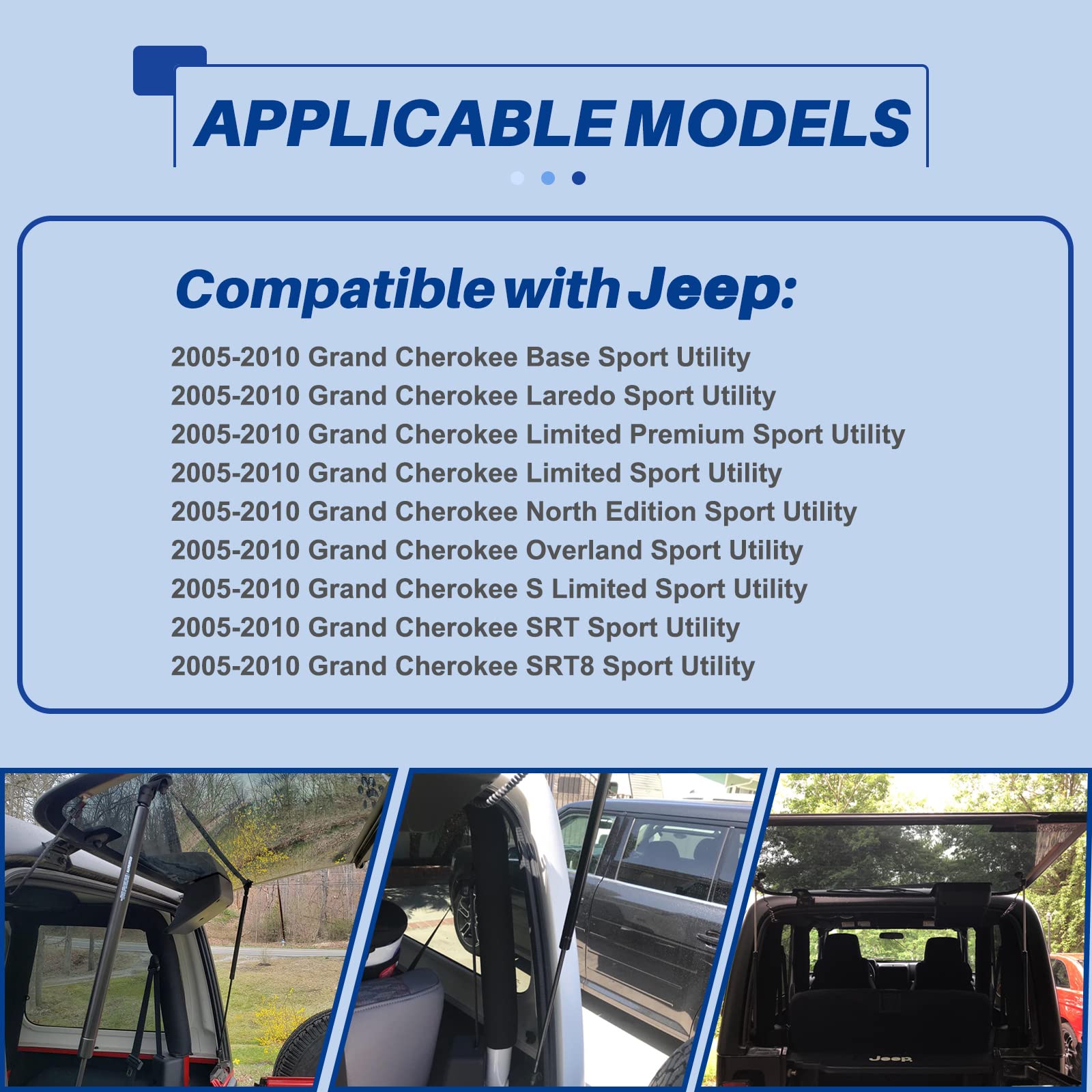 Otuayauto Replacement For 2005-2010 Jeep Grand Cherokee Rear Window Struts - Rear Glass Lift Supports - Oem# 6601(Pack Of 2)