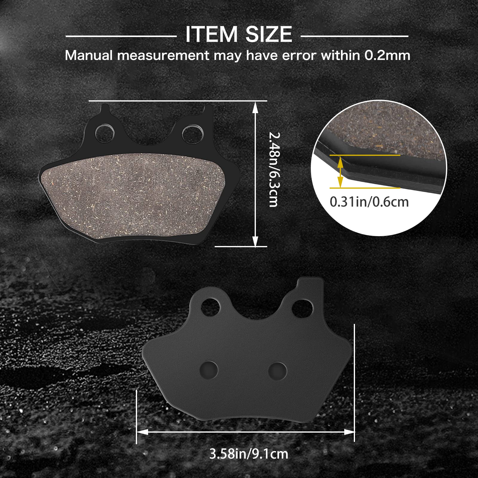LOCOPOW Brake Pads Front and Rear for Harley Davidson Softail, Heritage Classic, Fat Boy, Dyna Electra Glide,Sportster XLH883R/2