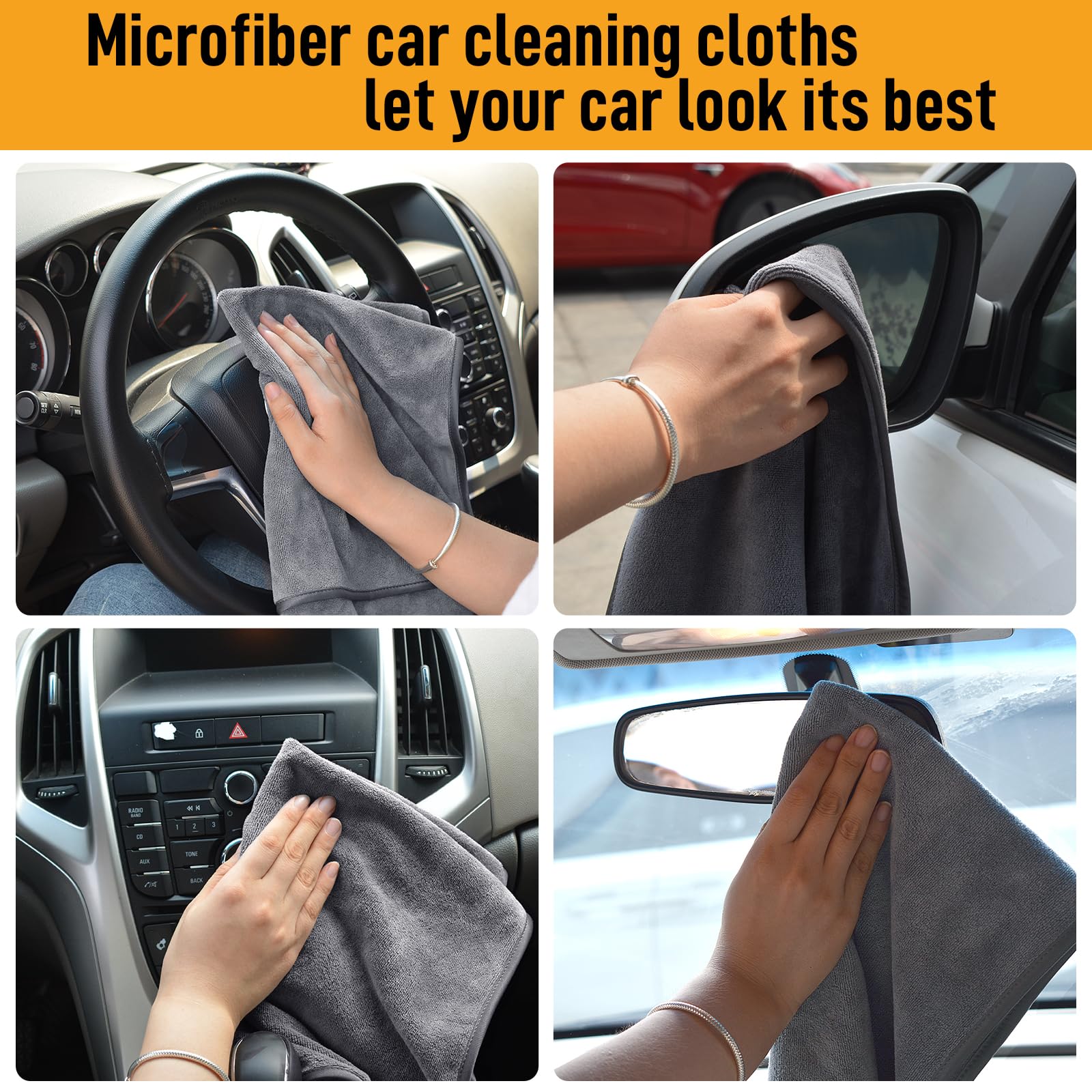 Sinland Microfiber Car Drying Towels Ultra Absorbent,No Streaks,Scratches, Or Water Spots,Wash Cleaning Auto Detailing Towels 40