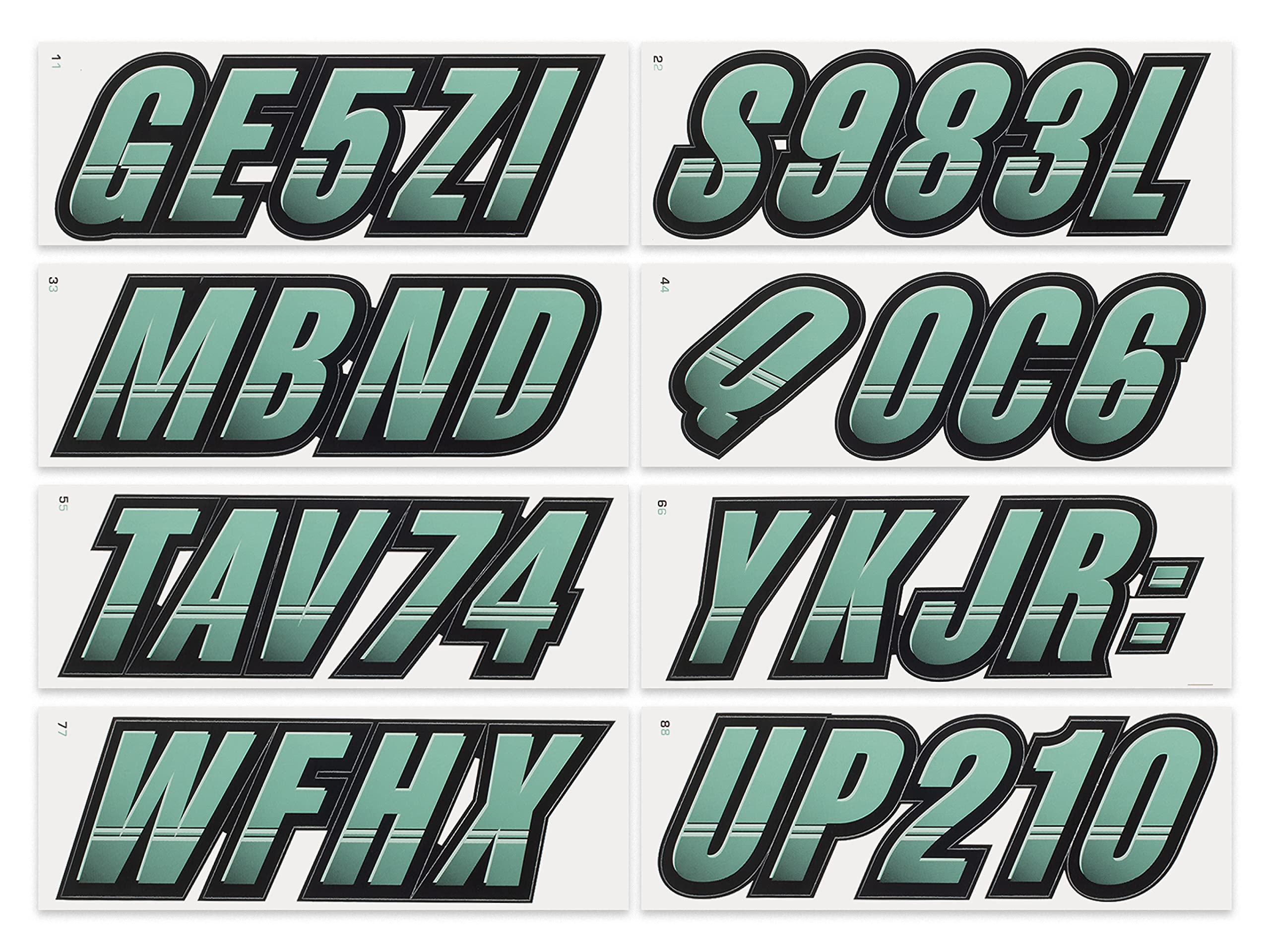 Stiffie Techtron Cozumel/Black 3 '' Boat & Pwc Registration Decals  Numbers Letters Stickers