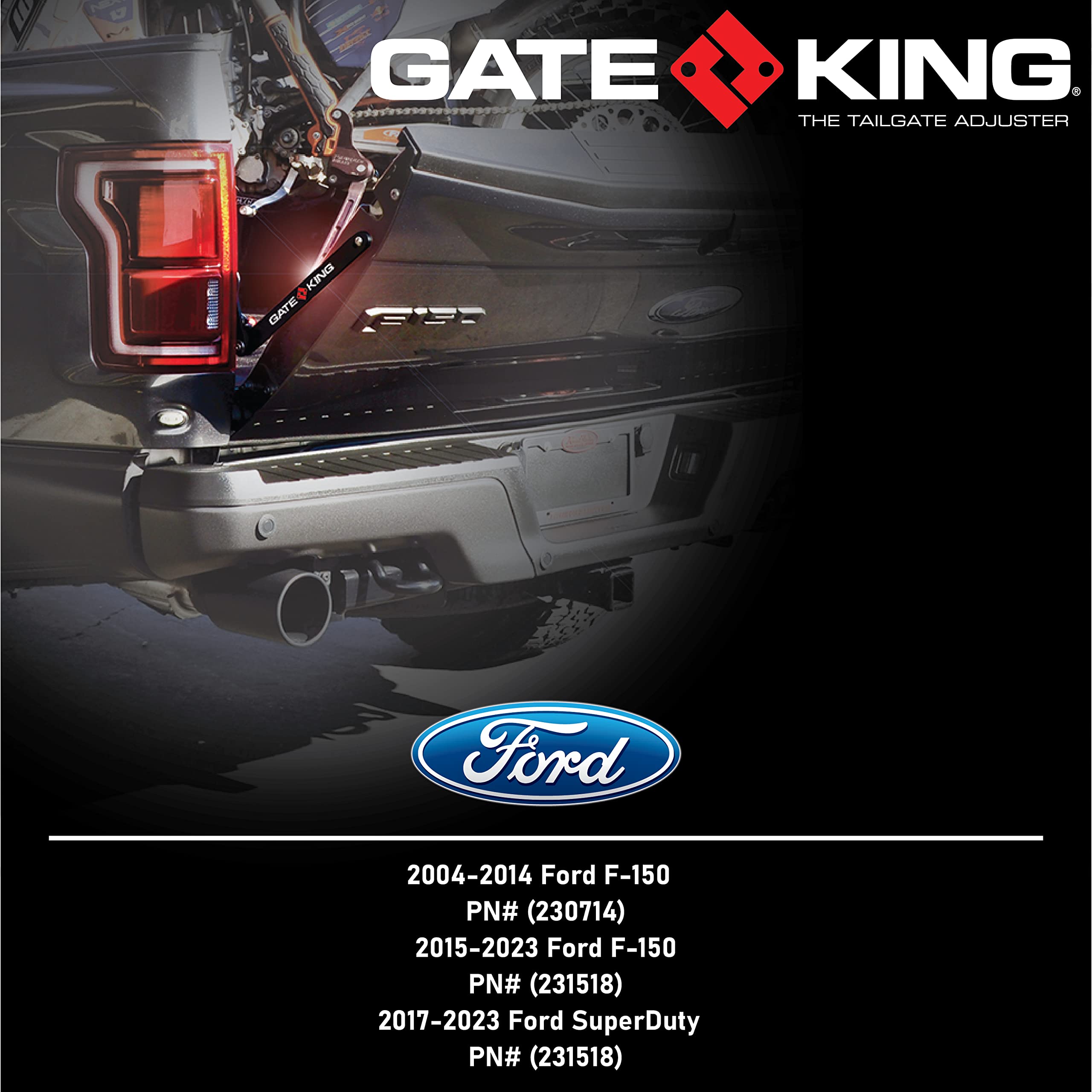 Gate King Ratcheting Multi Position Pickup Truck Tailgate Adjuster For Ford F150 (2004-2014) Made In Usa