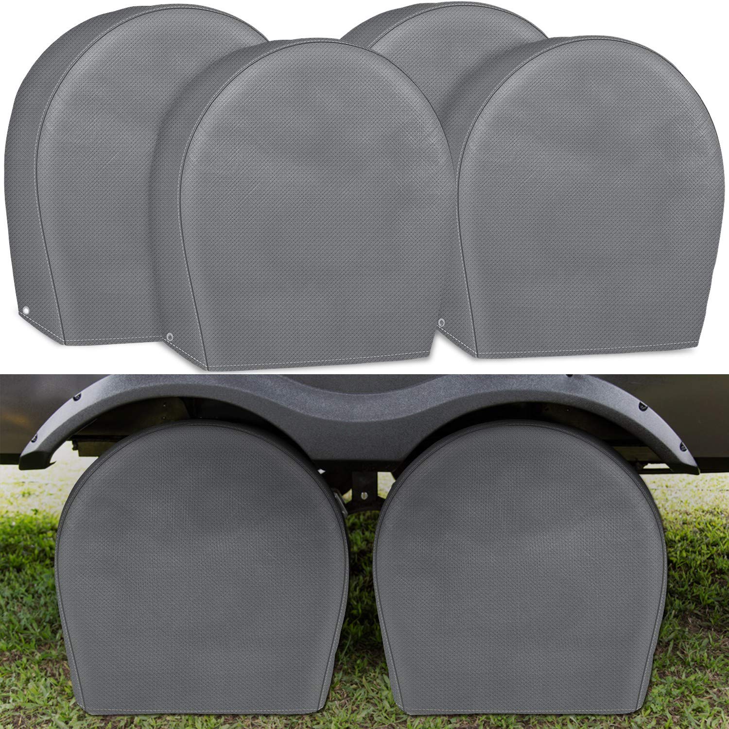 Leader Accessories 4-Pack Tire Covers - Non-Woven Wheel Protectors For Truck, Camper, Car, Jeep, Suv, Rv - Universal Fits 32''-3