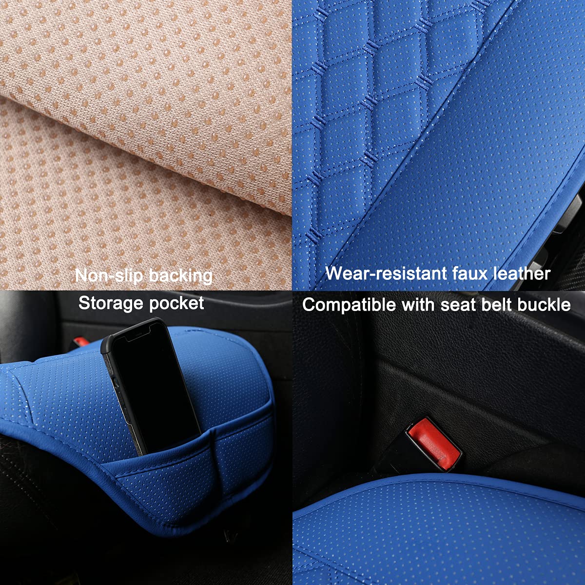 Black Panther 1 Pair Car Seat Covers, Luxury Car Seat Protectors, Universal Anti-Slip Driver Seat Cover With Backrest,Diamond Pa