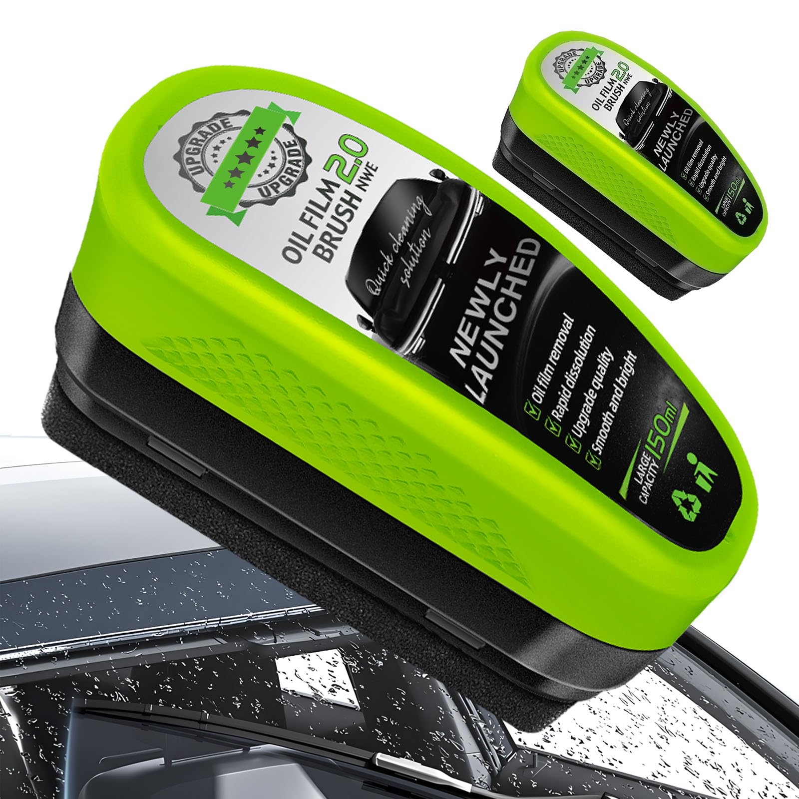 Upgrade Automotive 120Ml Oil Film Cleaning Brush, Reusable Oil Film Cleaning Brush, Glass Coating For Windshield, Prevents Rain