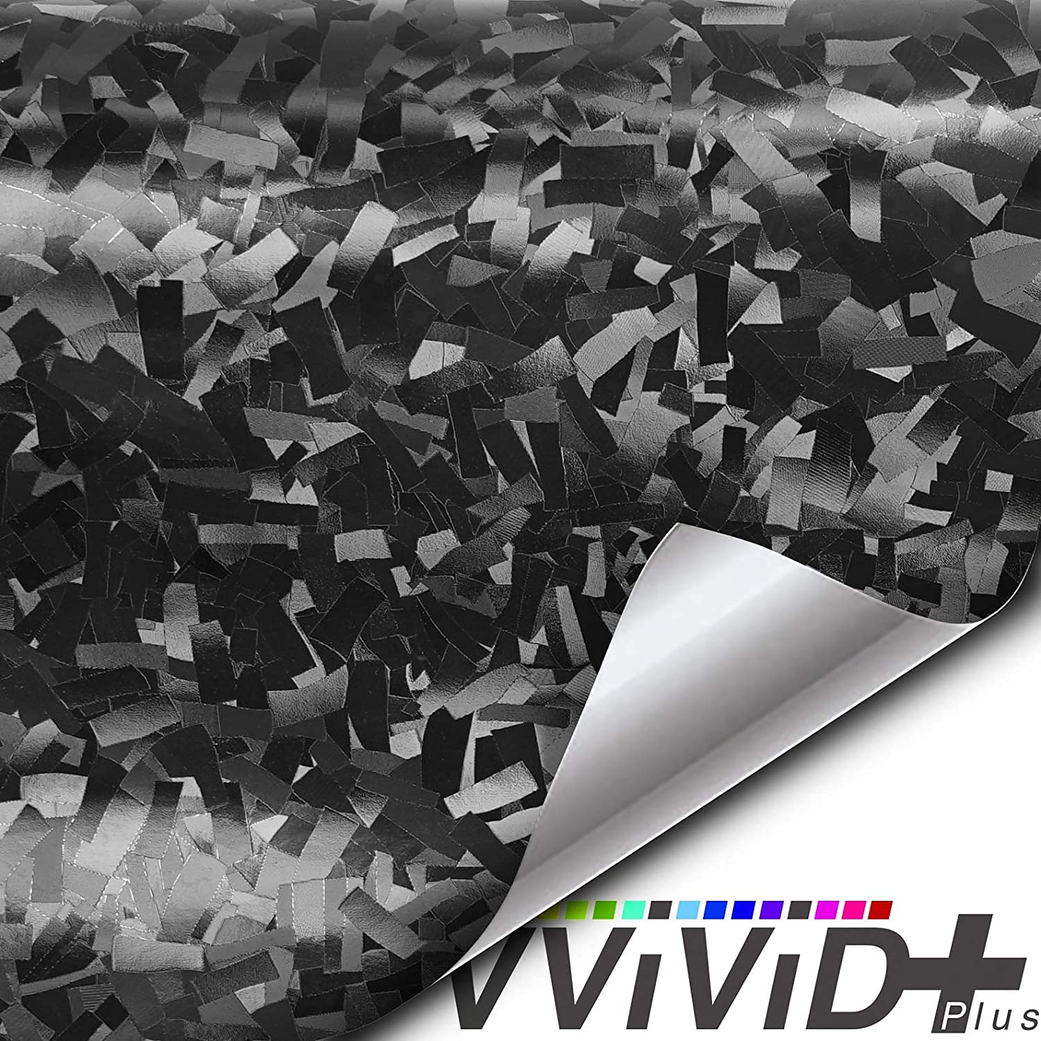 Vvivid+ 2020 Edition Forged Black Composite Carbon Vinyl Wrap Roll (100Ft X 5Ft)