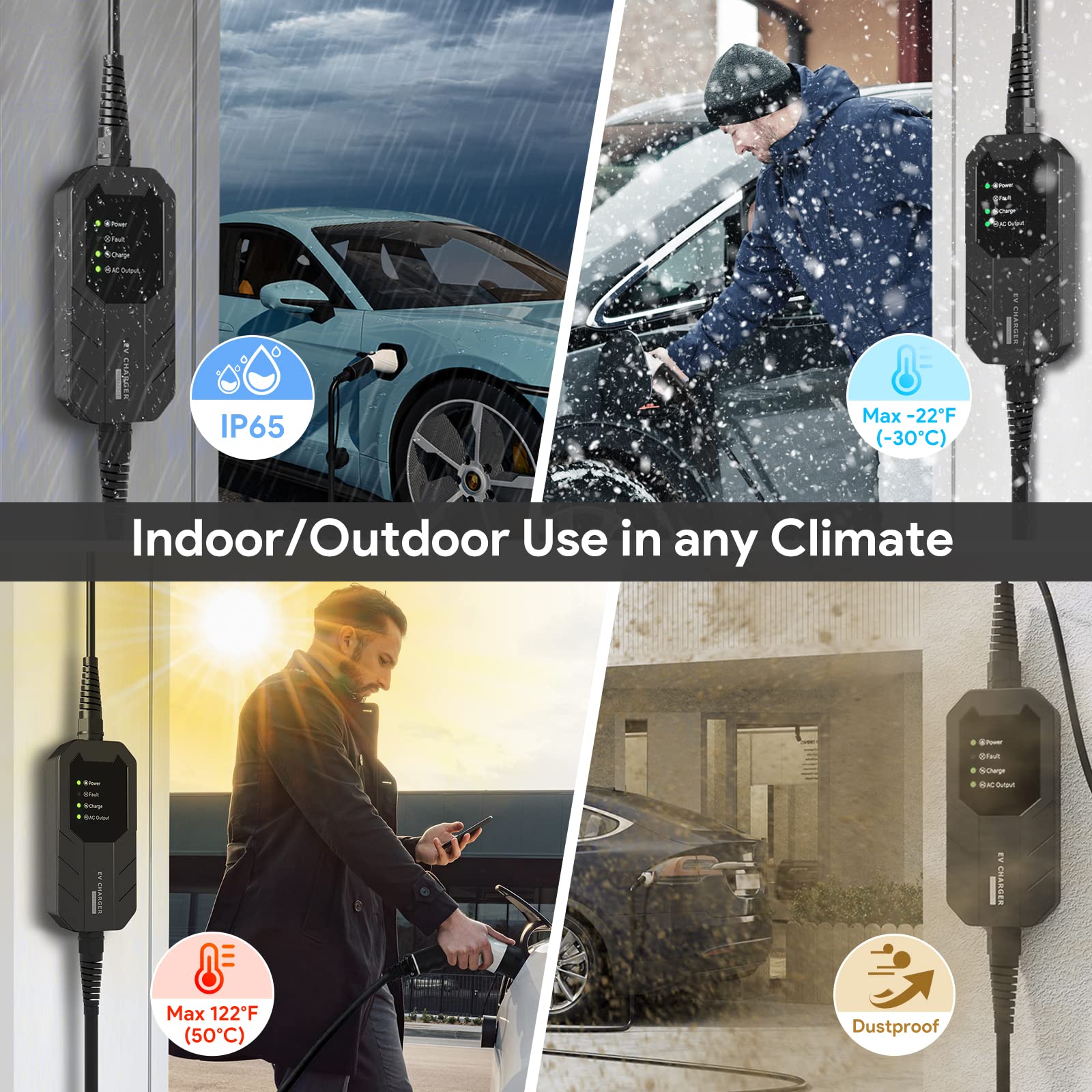 Megear Skysword ? Level 1 Ev Charger (110V, 16A, 25Ft), Evse Home Electric Vehicle Portable Charging Station (Nema 5-15 Plug)