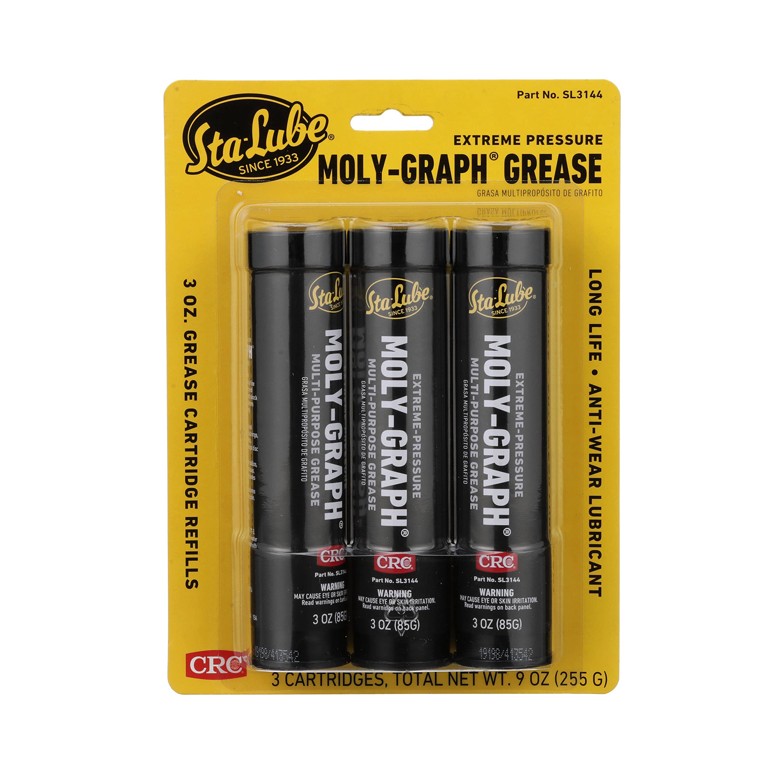 Sta-Lube Moly-Graph Extreme Pressure Multi-Purpose Grease SL3144 - [Pack of 3] 3 Wt Oz., Extreme Pressure, Multi-Purpose Molybde