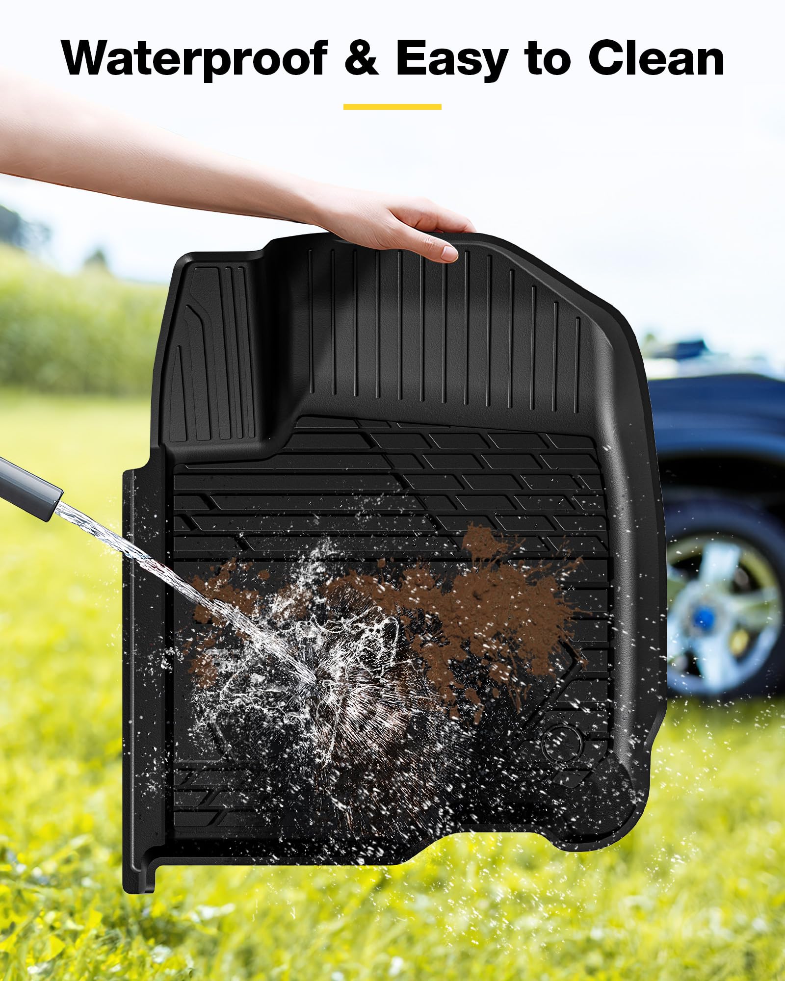 3W Floor Mats Fit For 2019-2024 2025 Chevy Silverado/Gmc Sierra Denali 1500 & 2020-2024 2025 Gmc Sierra 2500/3500 Hd Crew Cab Tp