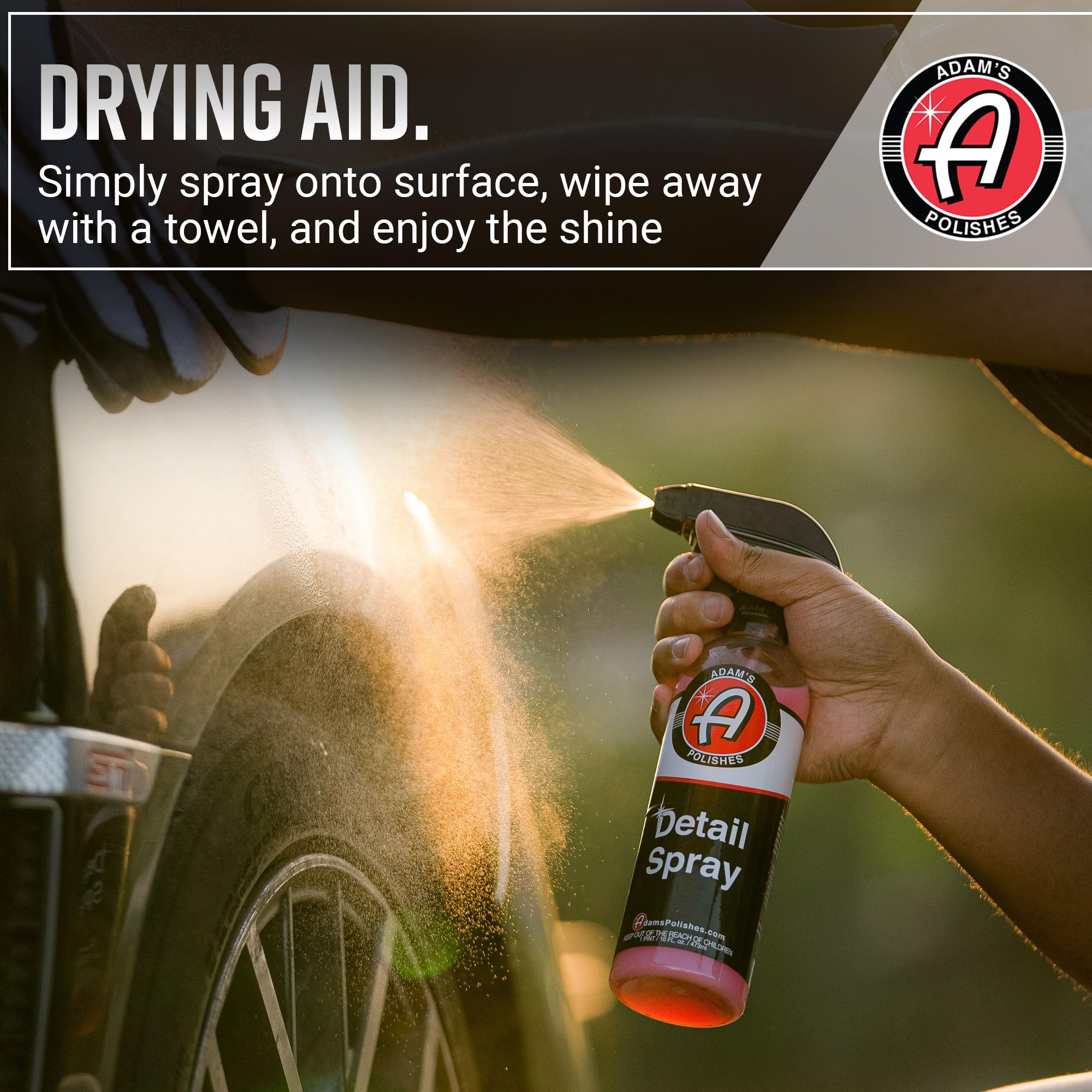 Adam's Polishes Detail Spray - 5 Gallon Quick Waterless Car Cleaner, Enhances Shine & Gloss, Model DET500
