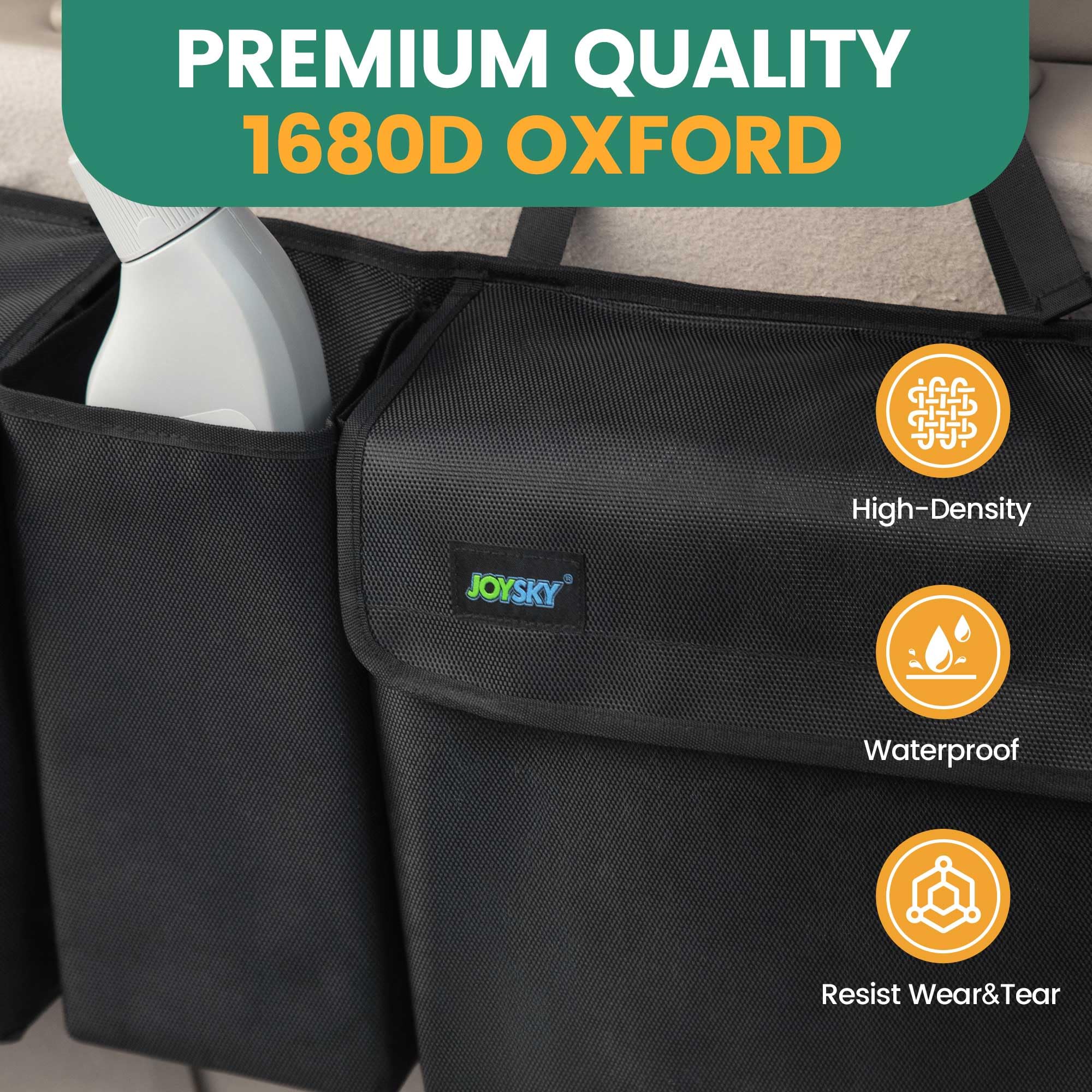 Joysky Trunk Hanging Organizer, Backseat Car Organizer With Large Pockets For Suv, Truck, Mpv, Collapsible Vehicle Storage Bag,