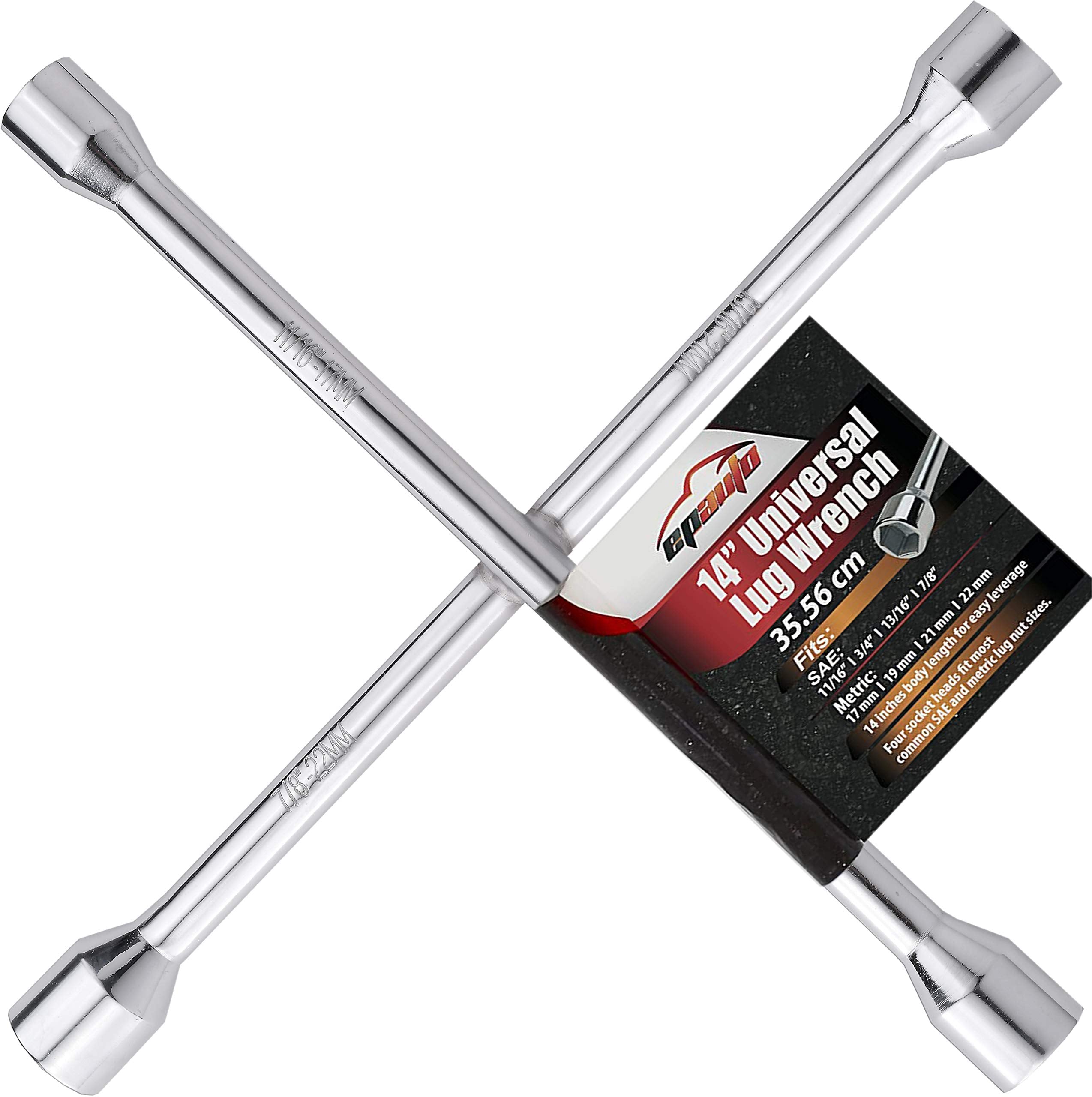 Epauto 14'' Heavy Duty Universal Lug Wrench, 4-Way Cross Wrench