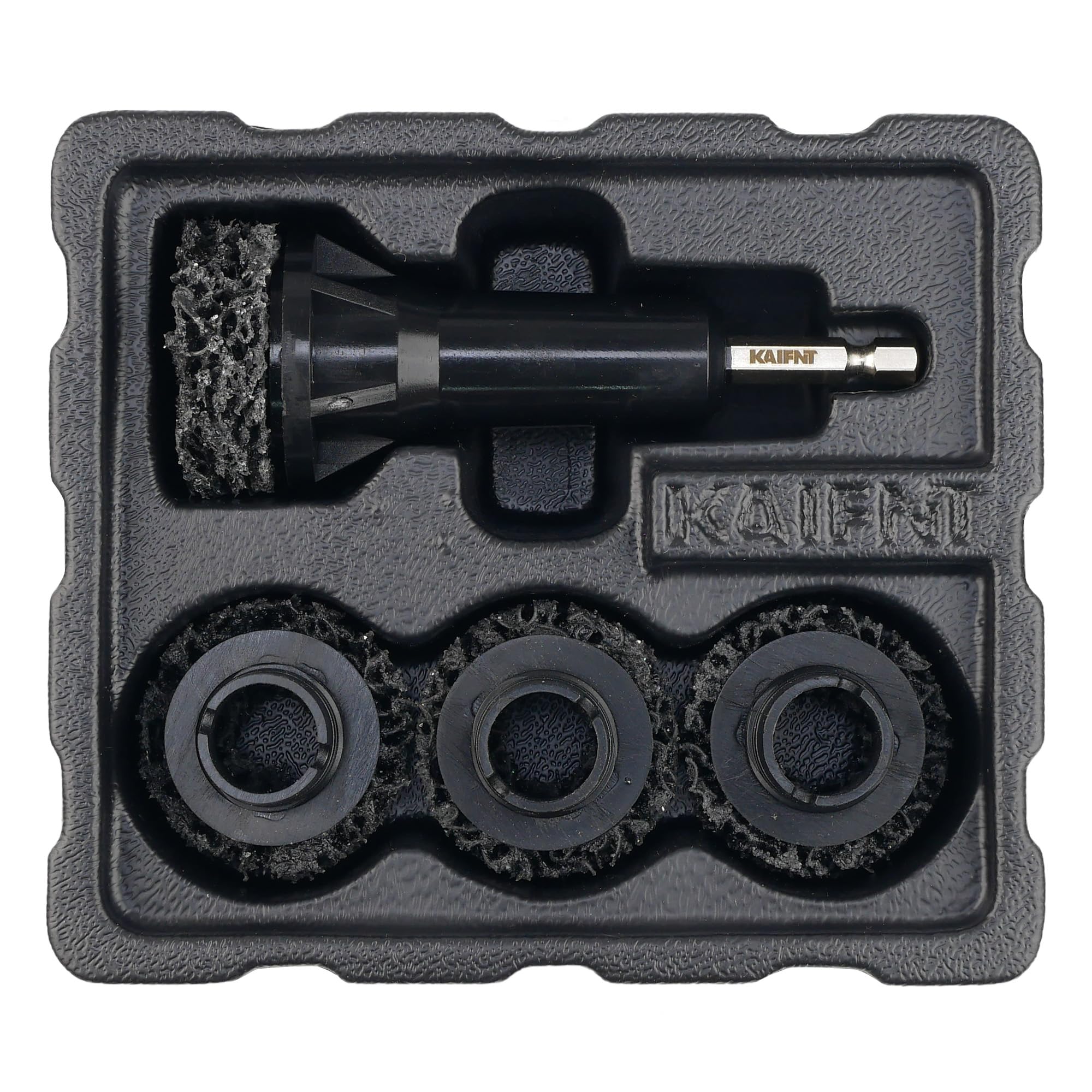 Kaifnt K233 Wheel Hub Resurfacing Kit, Brake Surface And Stud Cleaner, 1/2-Inch Drive, 4 Pads