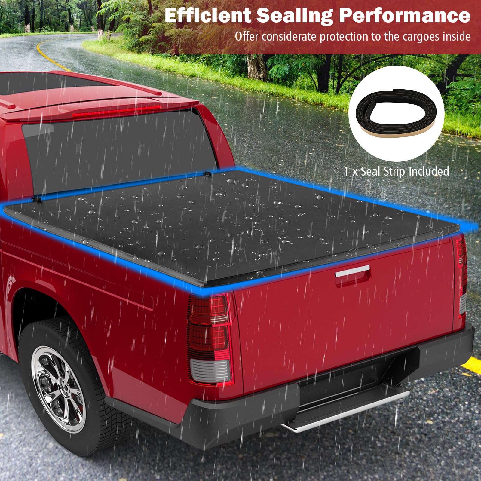 Ironmax Truck Bed Cover, Soft Tri-Fold Truck Tonneau Cover Compatible With 2014-2023 Chevy Silverado/Gmc Sierra 1500 2500Hd/3500Hd, Fleetside 5.8 Feet Bed