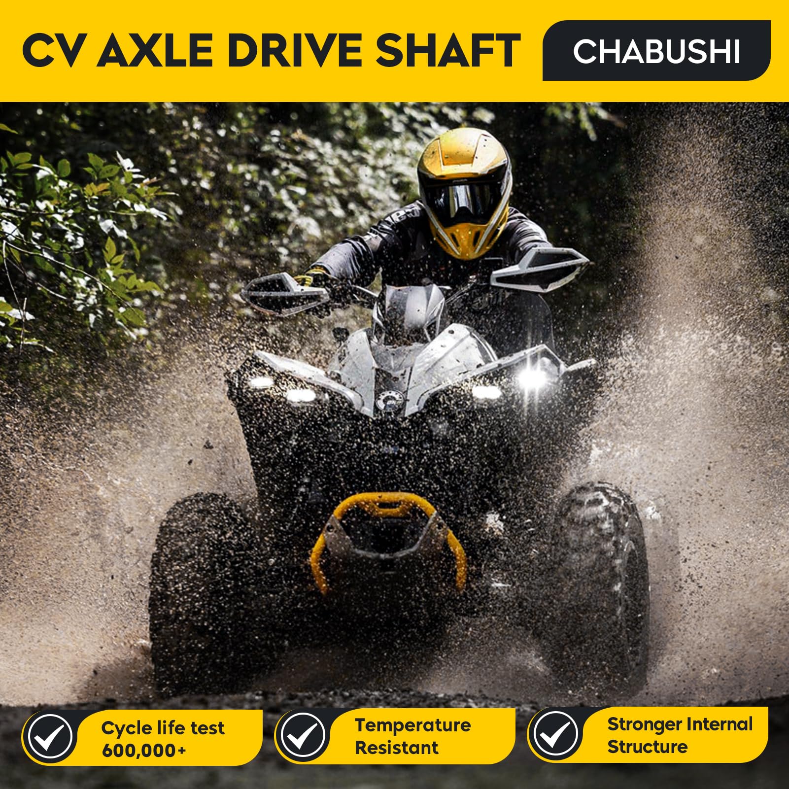 Chabushi Rear CV Axle for Polaris Sportsman 400 450 500 570 700 800 EFI/HO 2006-2014, 1 pcs Rear Left/Right 4340 Chromoly Steel