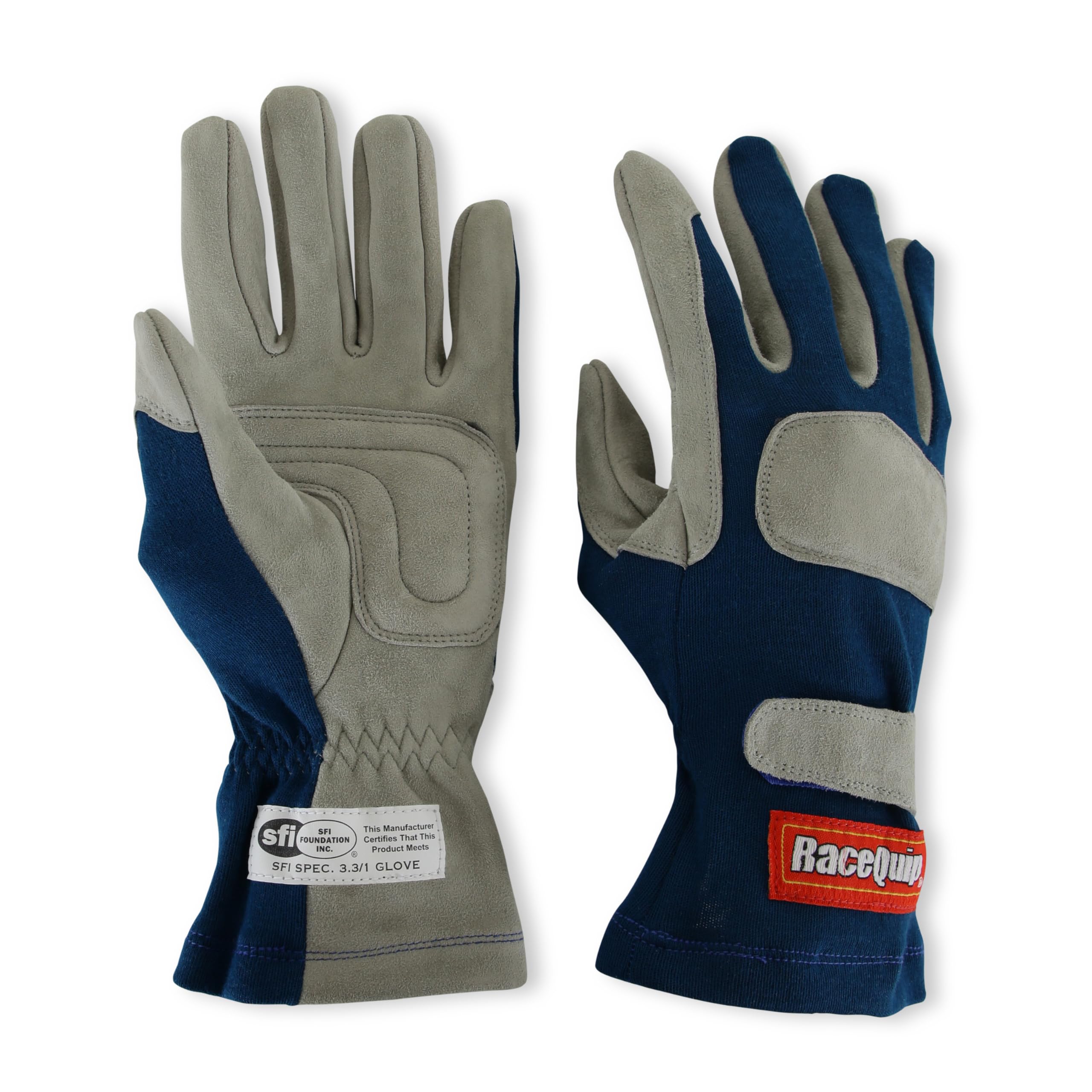 RaceQuip 351026RQP 351 Series Driving Gloves - SFI 3.3/1 - Blue/Gray - XL