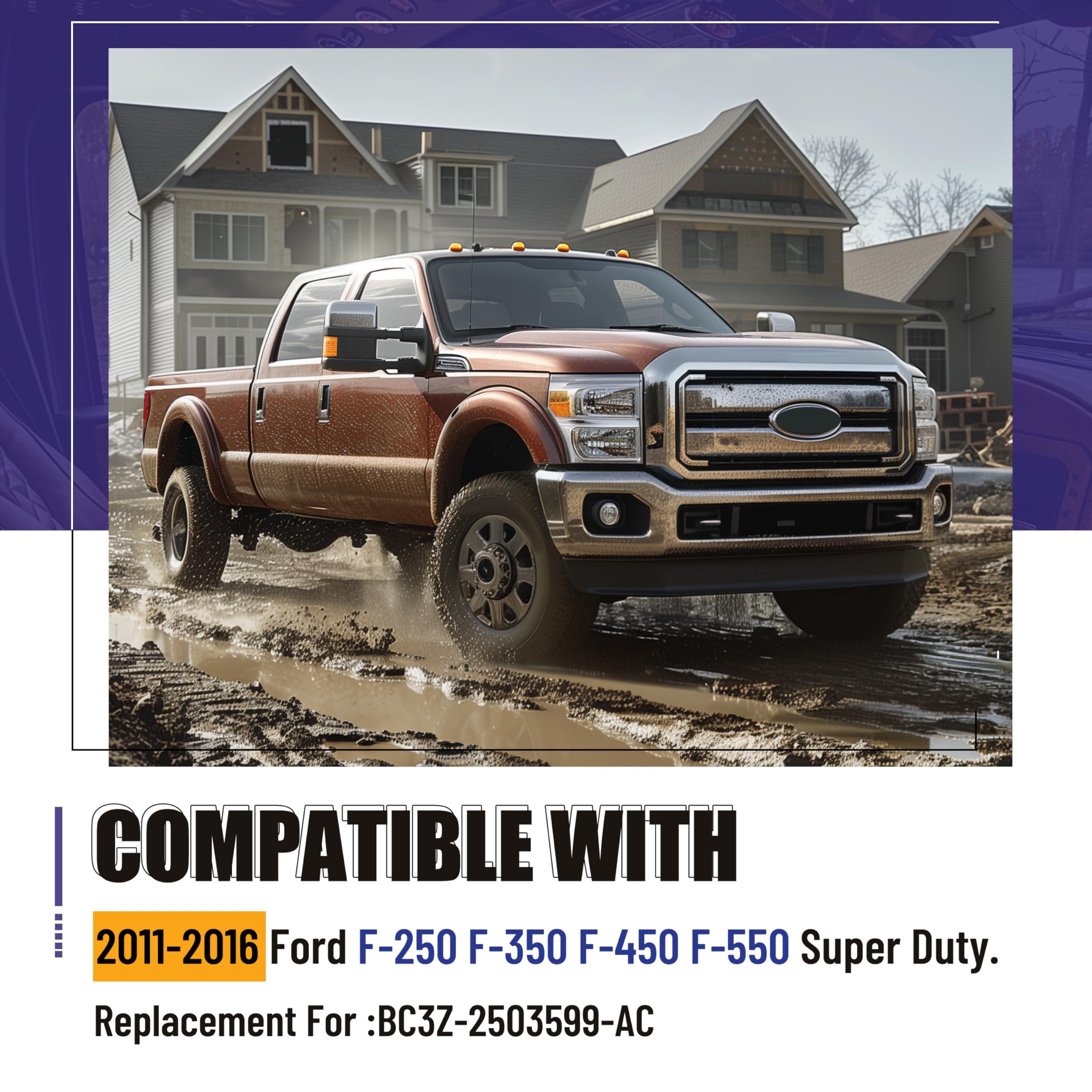 HECASA Pillar Grab Handle - Left Driver Side - Gray - Plastic - Compatible with 2011-2016 Ford Super Duty Model CB-714