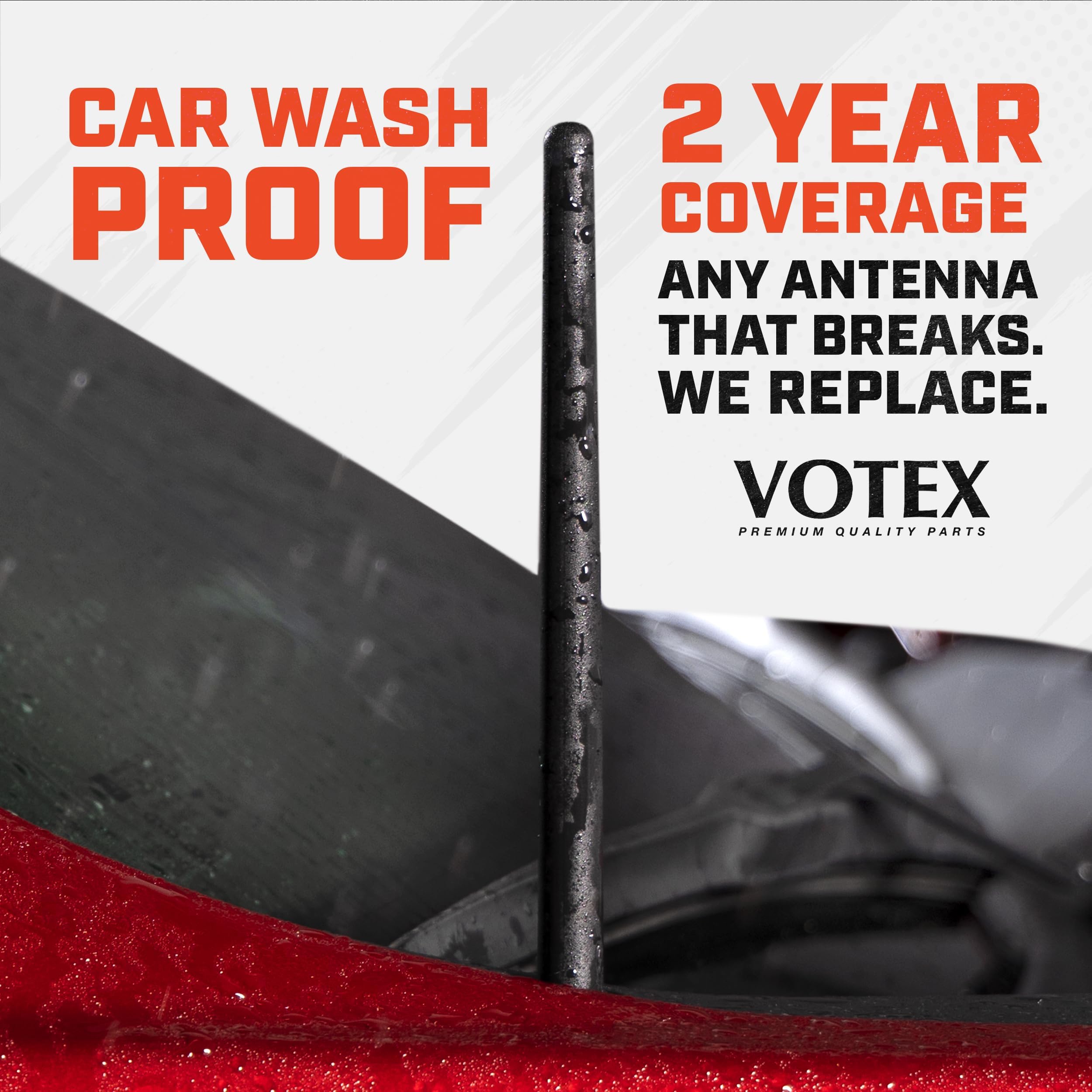 Antennamastsrus - Short Rubber Antenna Fits Dodge Ram Truck 1500 (2009-2024) - Usa Stainless Steel Threading - The Original 6 3/4 Inch Accessories - Car Wash Proof - Internal Copper Coil
