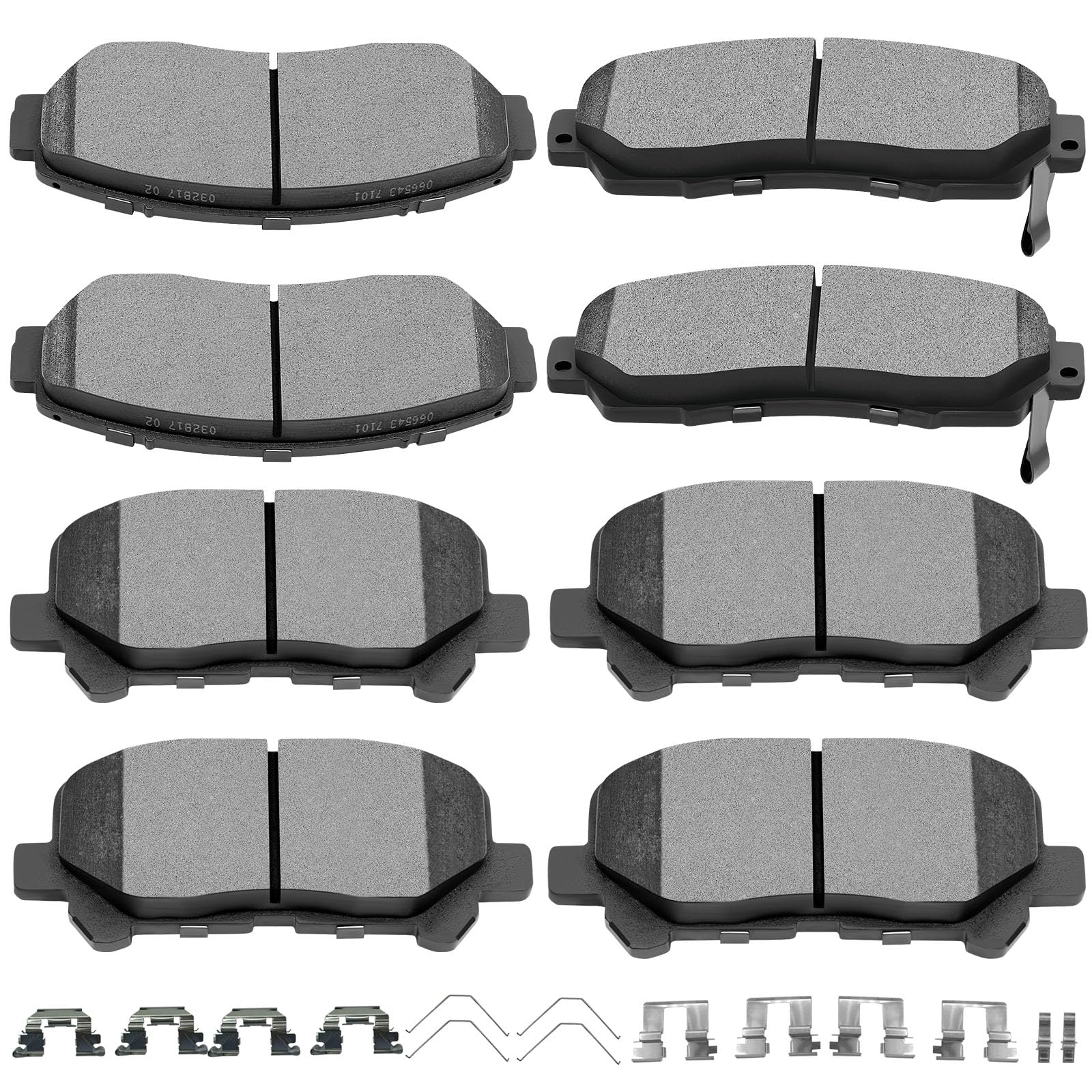 Ceramic Brake Pads Kits,Scitoo 8Pcs Brakes Pads Set Fit For 2011-2017 For Honda Odyssey