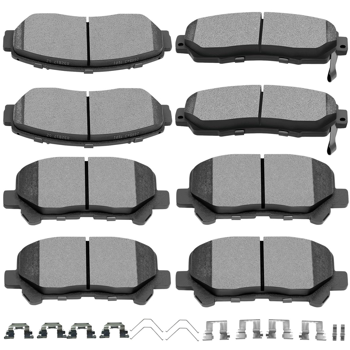 Ceramic Brake Pads Kits,Scitoo 8Pcs Brakes Pads Set Fit For 2011-2017 For Honda Odyssey