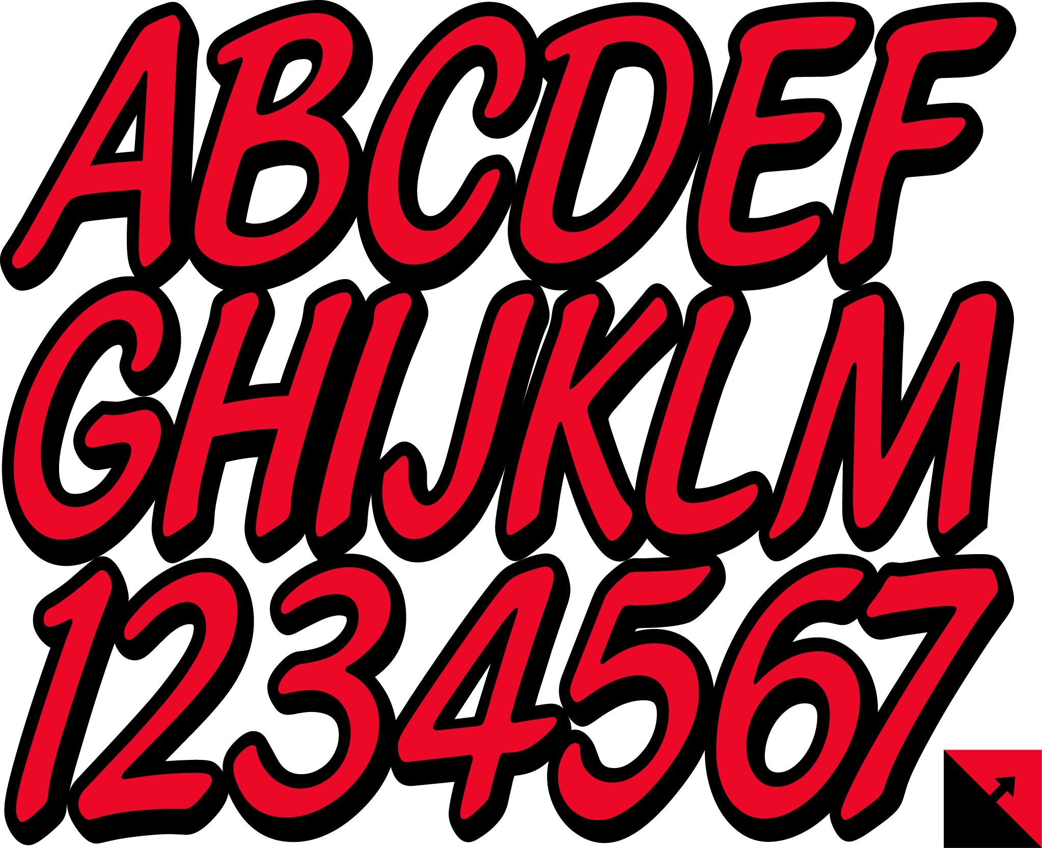 Whipline Solid Red/Black 3 Alpha-Numeric Registration Identification Numbers Stickers Decals For Boats & Personal Watercraft