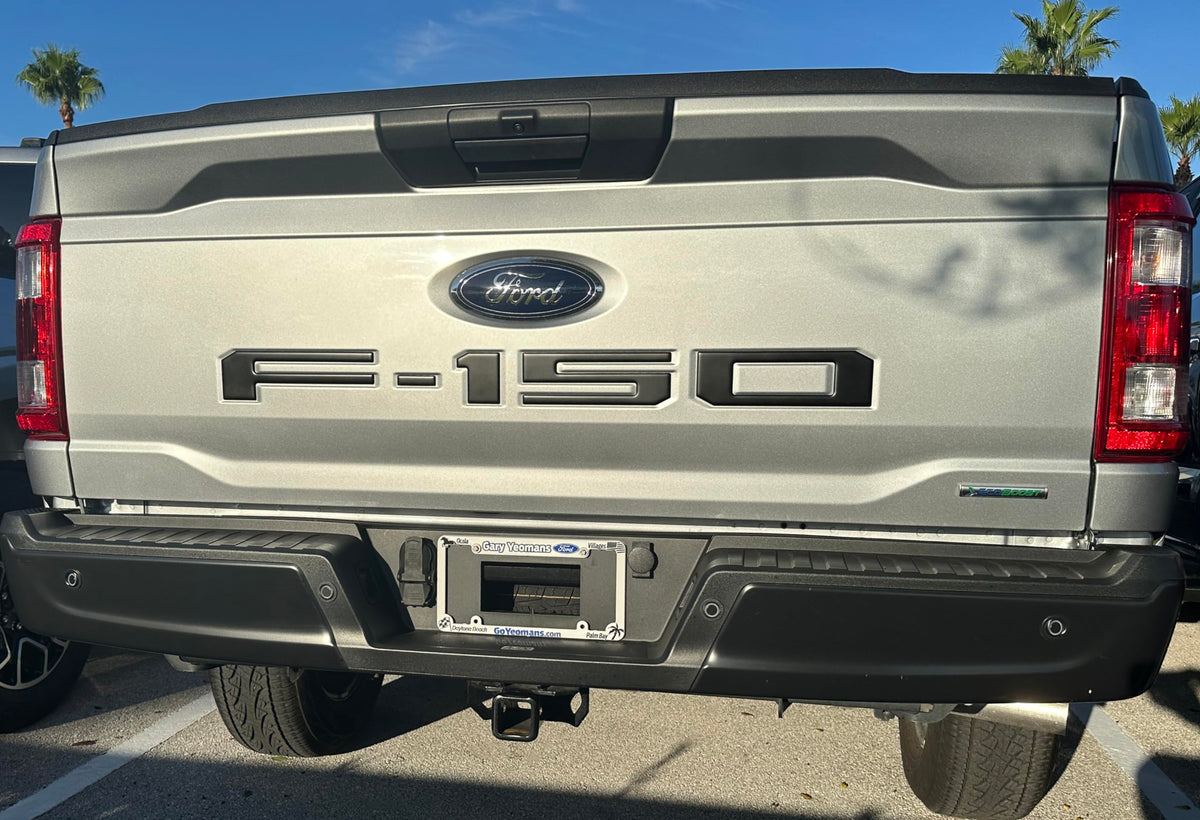 Tufskinz F-150 Tailgate Emblem Letter Inserts - Compatible With 2021-2025 Ford F-150, Domed (Raised 4Mm), Black