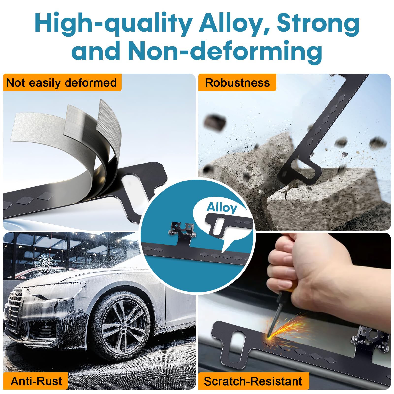 License Plate Bracket For Rear Camera: Universal Rear View Mirror Camera Mount For License Plate - Metal Rust-Proof Backup Camer