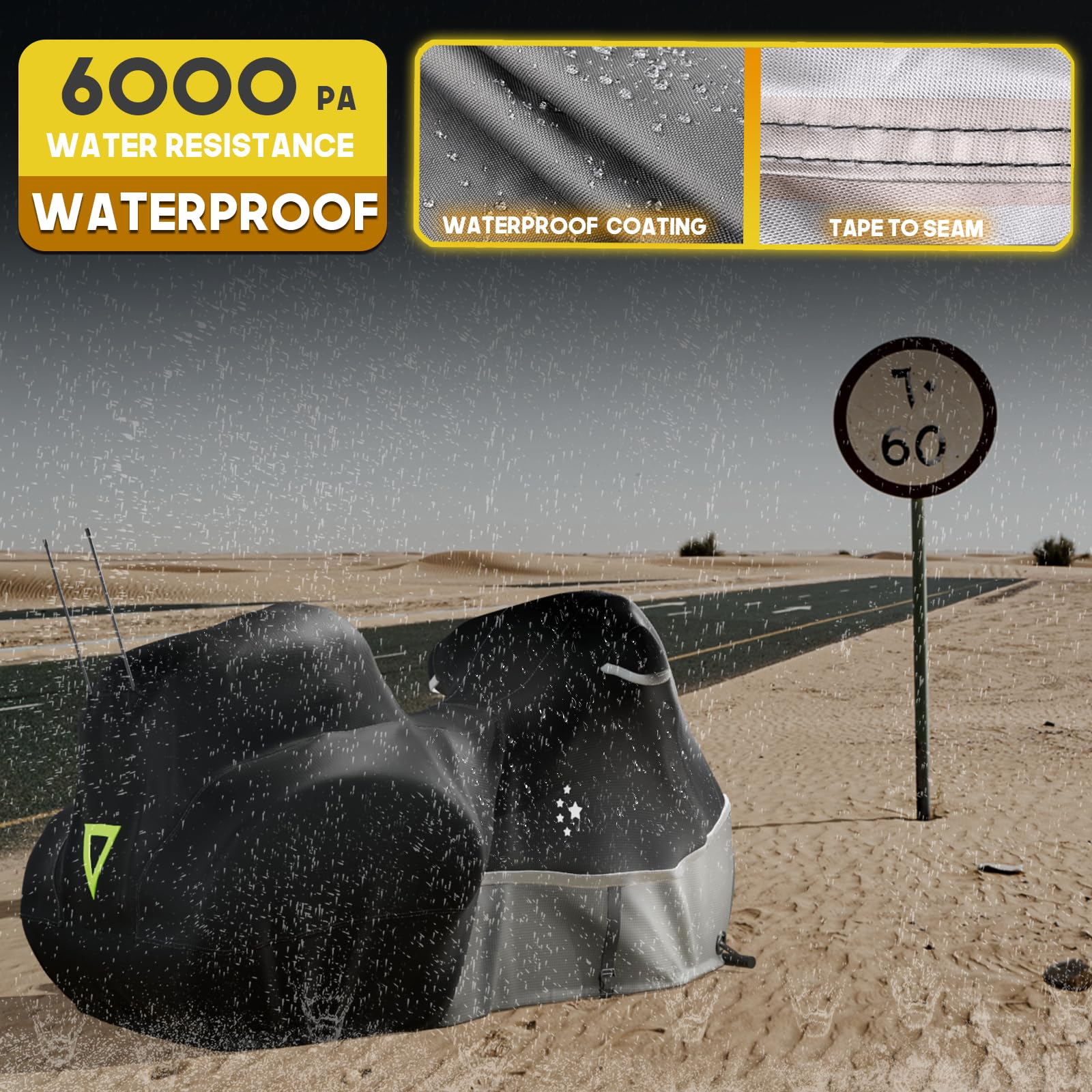 Li Libzaki Trike Cover, Heavy Duty 420D Waterproof For Harley Davidson Freewheeler, Tri Glide, Goldwing, Chieftain, Challenger -