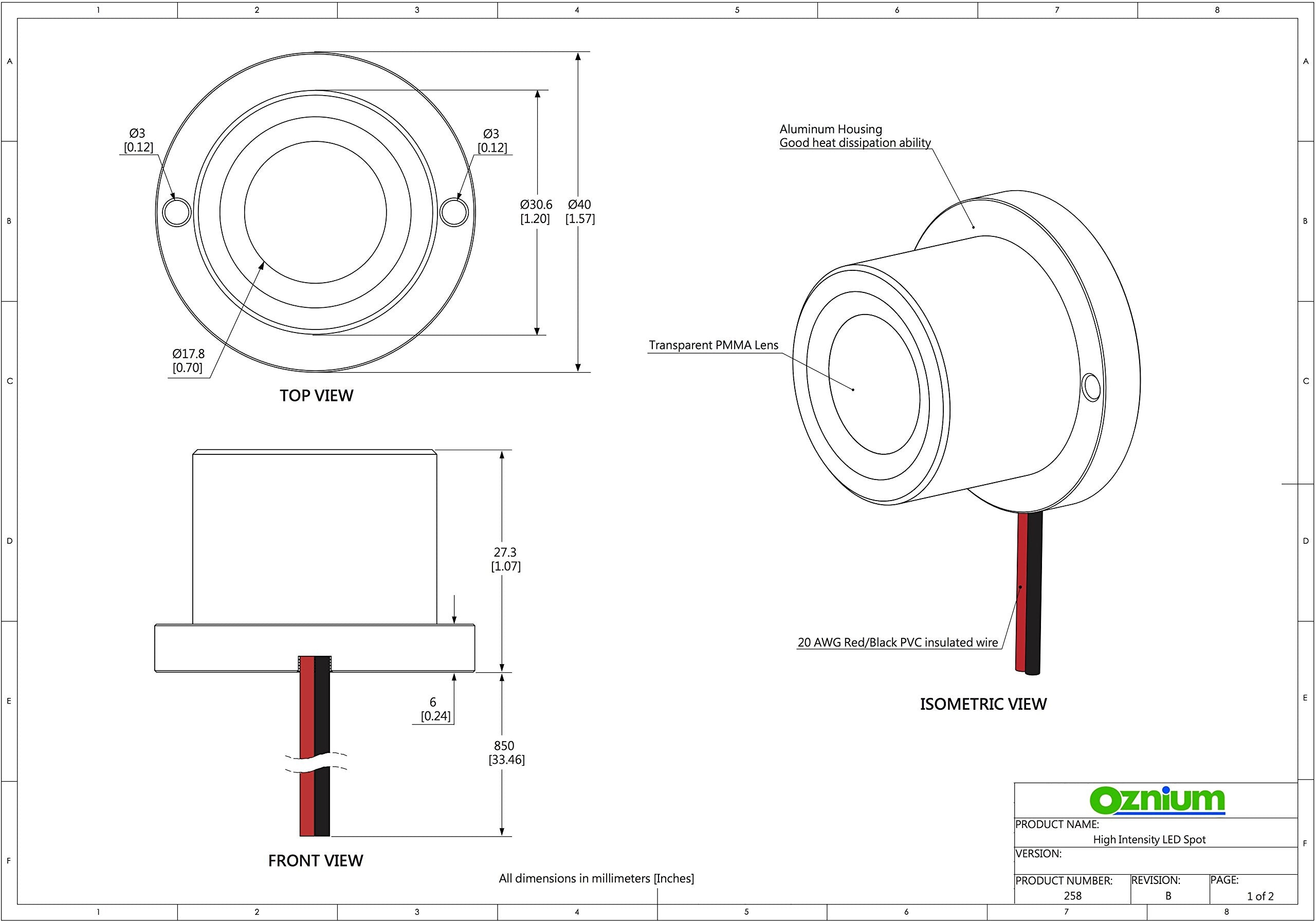 High Intensity Led Spotlight (Silver Housing, Warm White Led)