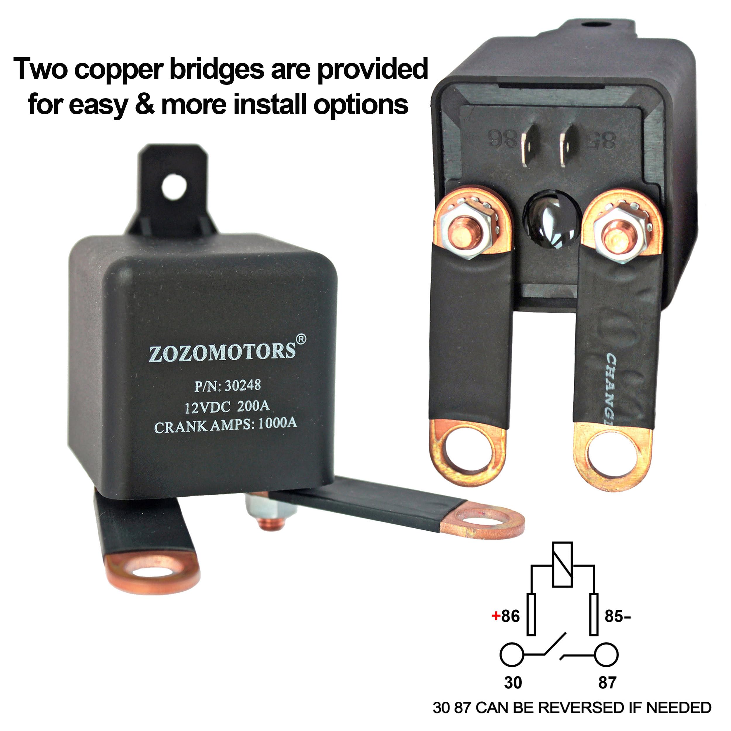 ZOZOMOTORS 3/8" Side Post Battery Disconnect Switch 12V, 200/1000 AMP Heavy Duty, Black, Anti Theft for Car, Truck, UTV, ATV