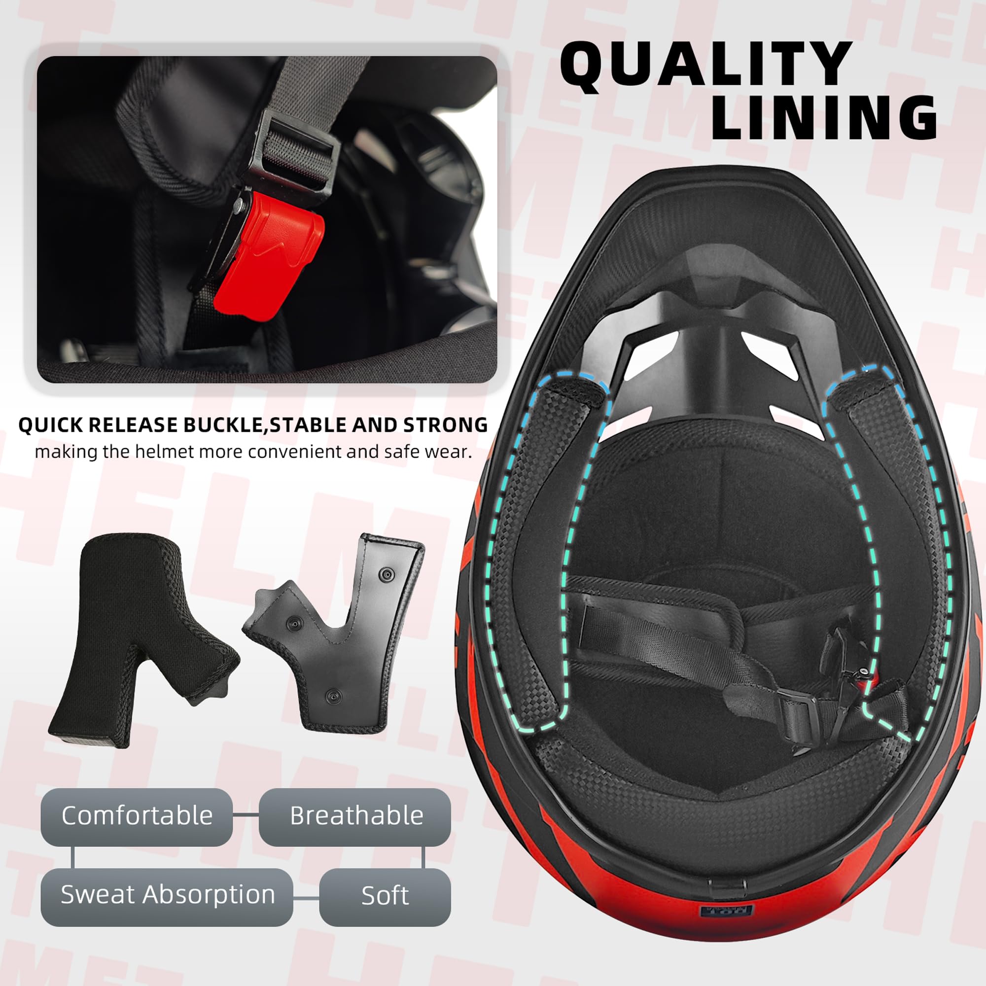 Motocross Helmet,Youth & Adult Atv Dirt Bike Motorcycle, Kids Bmx 4-Wheeler Off-Road Mountain Bike Helmet,Dot Certified,W/Gloves